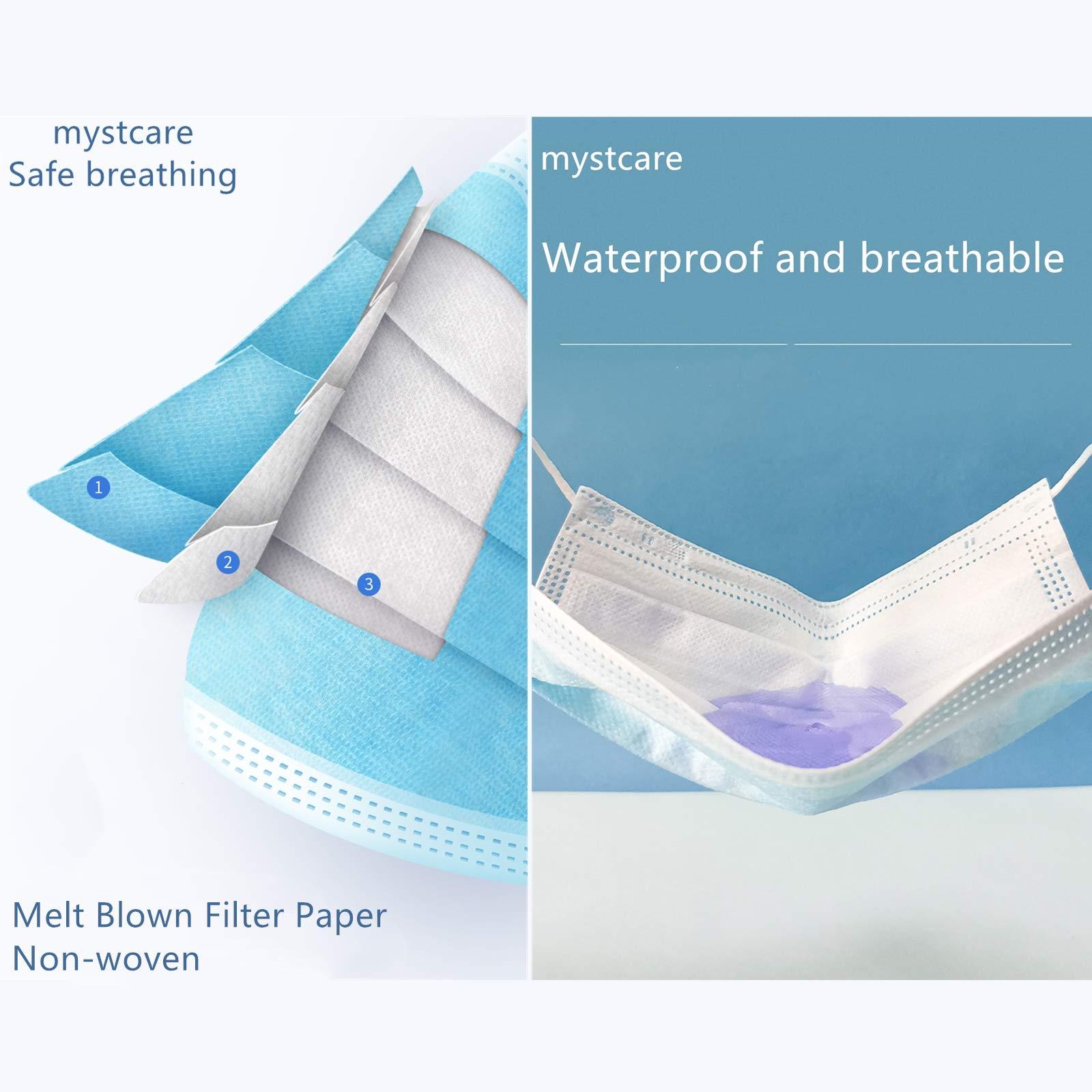 mystcare Disposable Face Mask 50 Pack Individually Packaged Wrapped Protection For Adults 3-layer Filter Safety Face Masks - Image 5