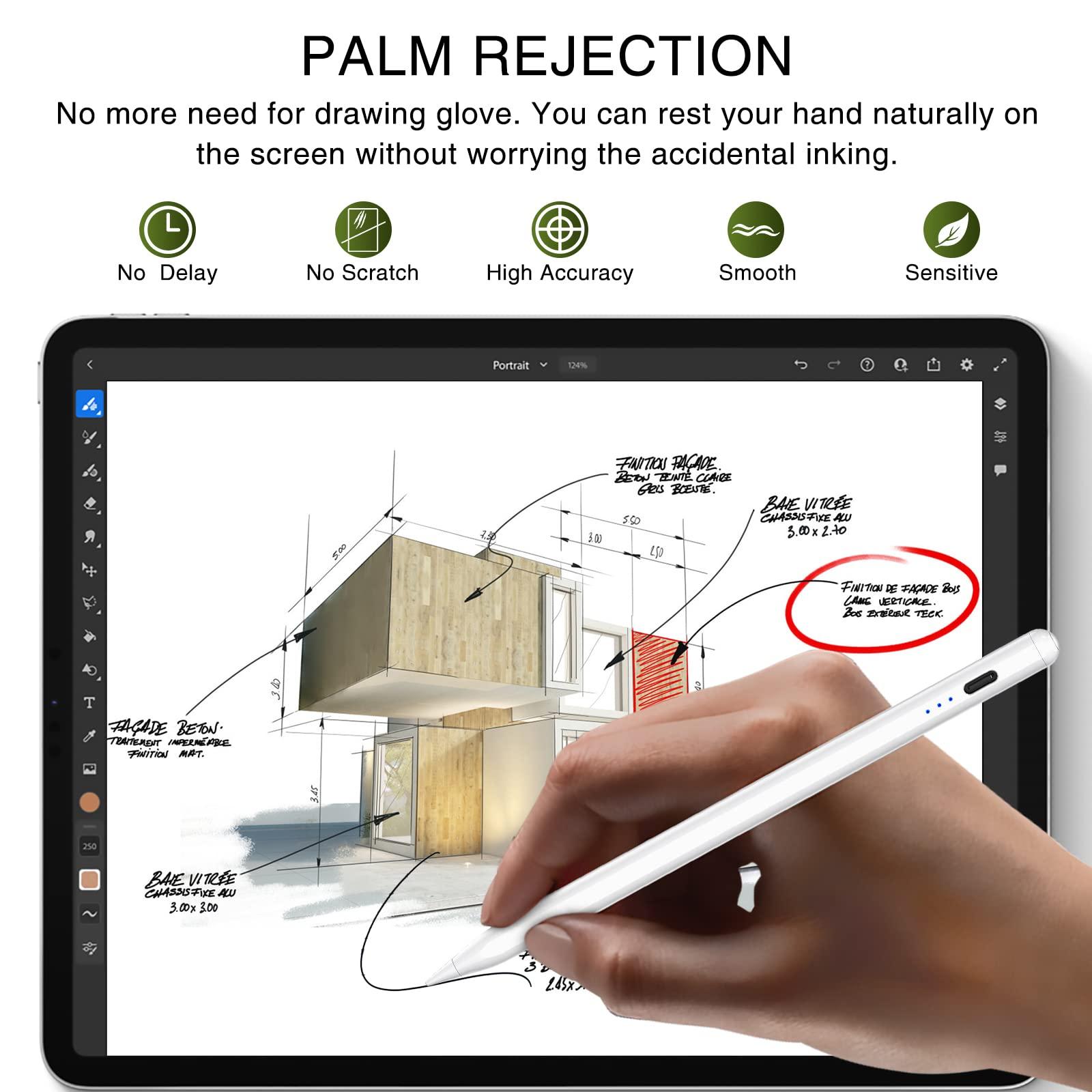 Stylus Pen for iPad 2018-2025, Fast Charging Magnetic Pencil (1st Generation) with Tilt Sensitivity & Palm Rejection for iPad Air 3/4/5/M2/M3, iPad mini 5/6, iPad 6/7/8/9/10/11, iPad Pro 11"/12.9"/M4 - Image 5
