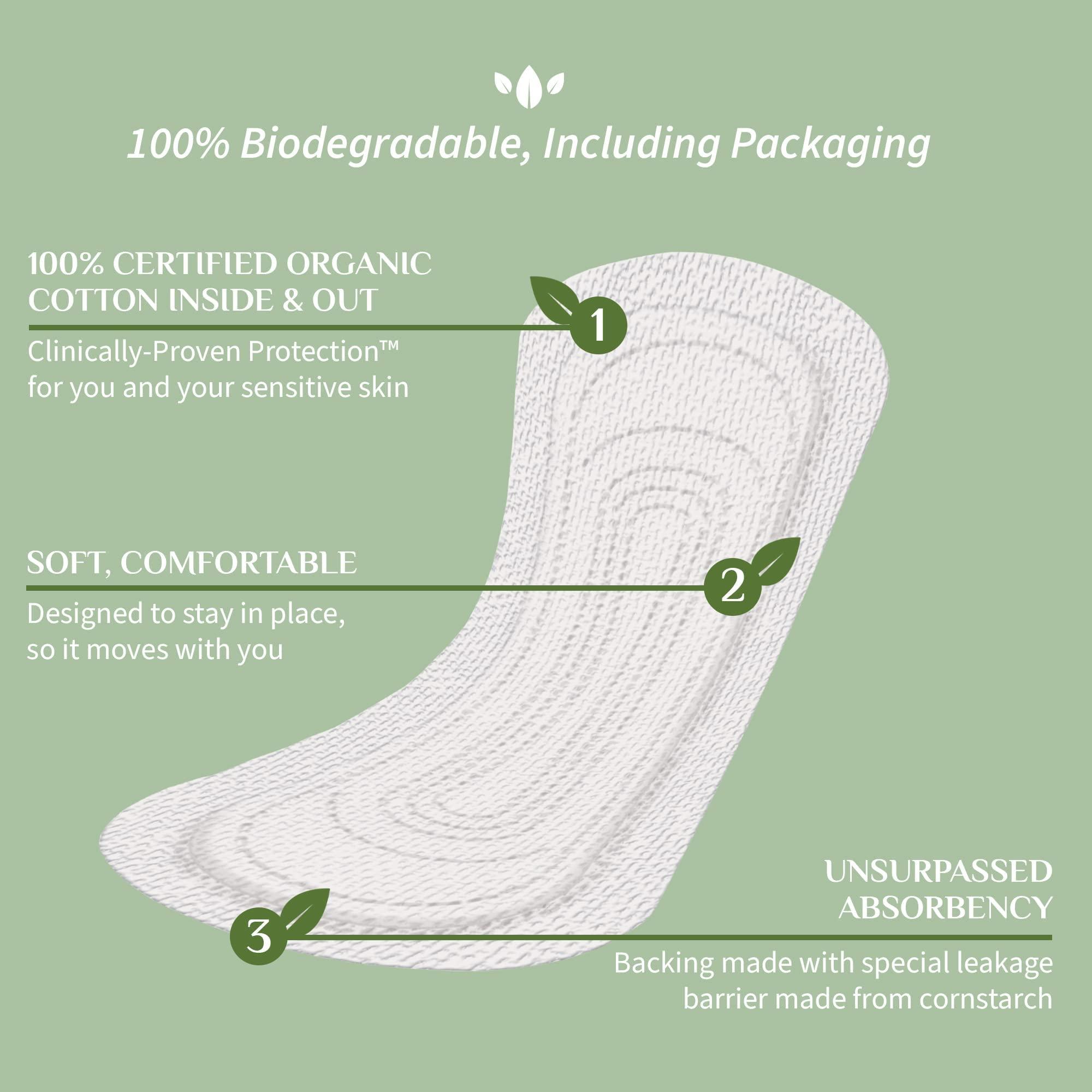 Organyc 100% Certified Organic Cotton Inside and Out Folded Panty Liner, Ultra Thin, Light Flow, 24 Count - Image 4