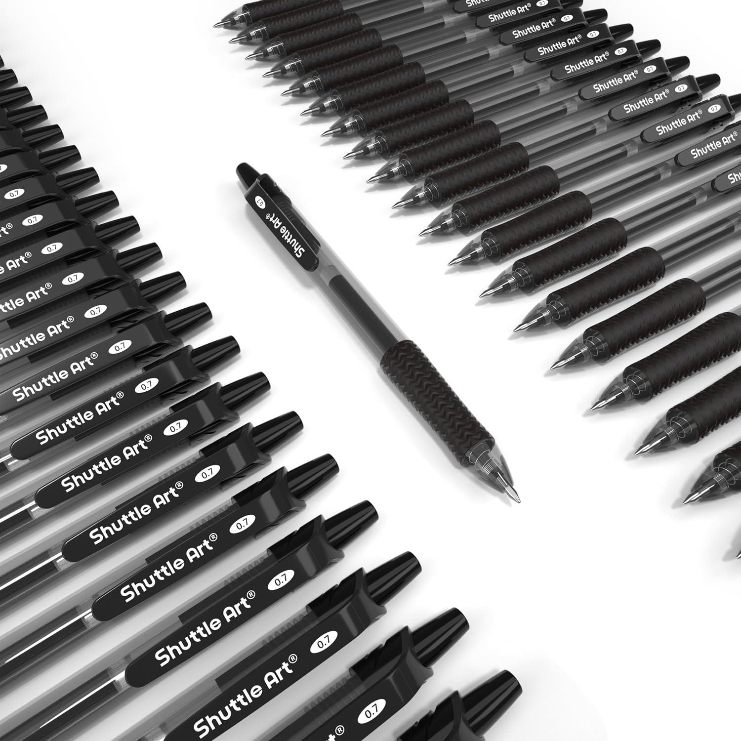 Shuttle Art Black Gel Pens, 70 Pack Retractable Medium Point Rollerball Gel Ink Pens Smooth Writing with Comfortable Grip for Office School Home Work - Image 8