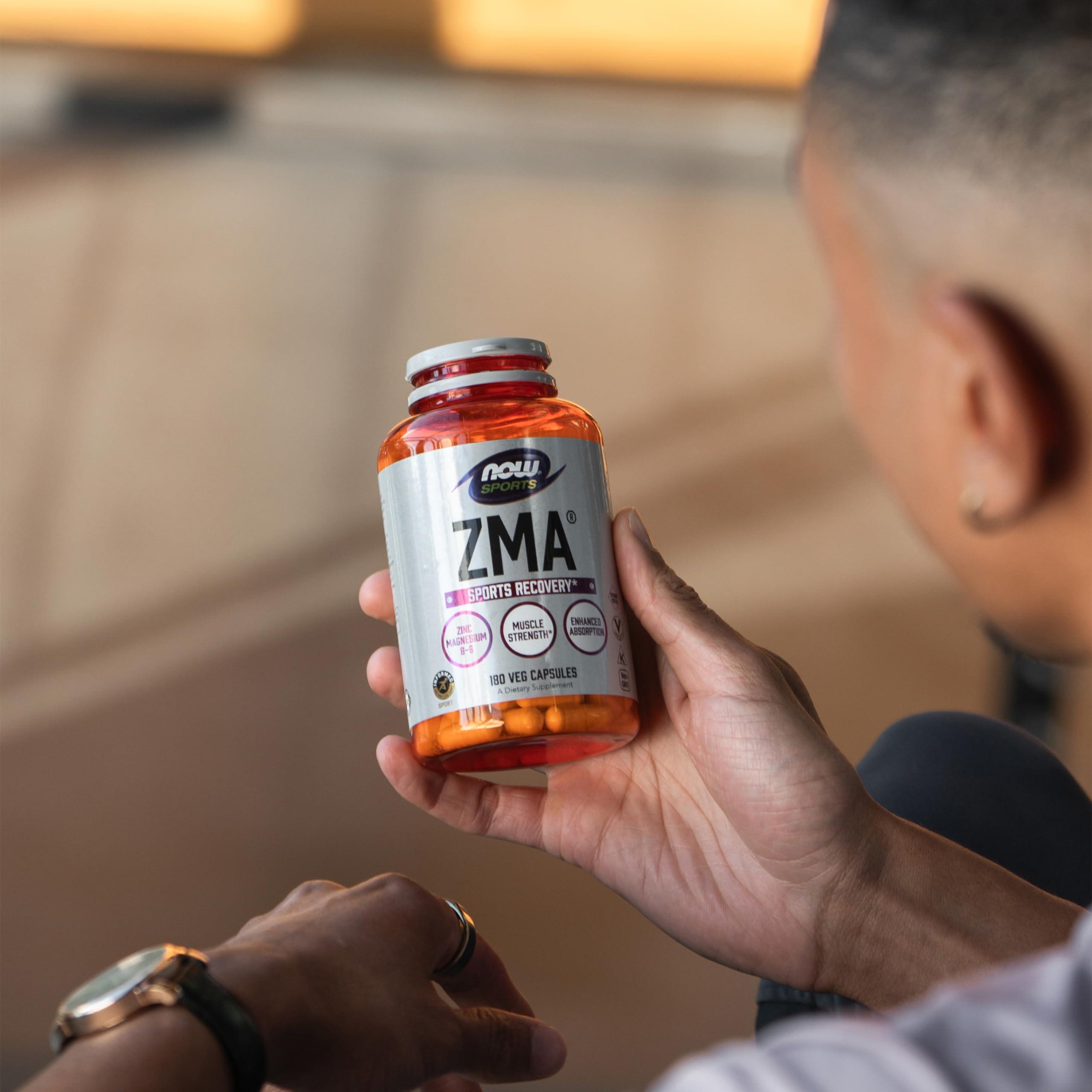 NOW Foods Sports Nutrition, ZMA (Zinc, Magnesium and Vitamin B-6), Enhanced Absorption, Sports Recovery*, 180 Capsules - Image 6