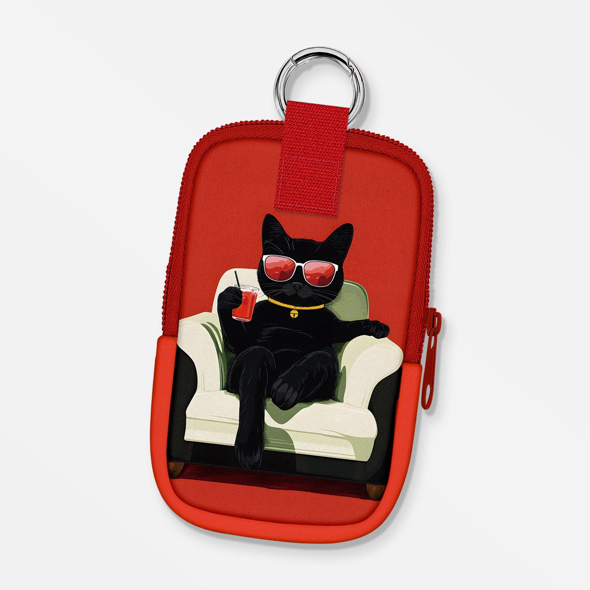 Energymax Hand Sanitizer Spray Case, Compatible with Touchland Hand Sanitizer Mist Spray, Portable Mini Pouch, Fashion Accessory Keychain with Snap Hook 1FL. OZ., Cat on the Sofa - Image 6