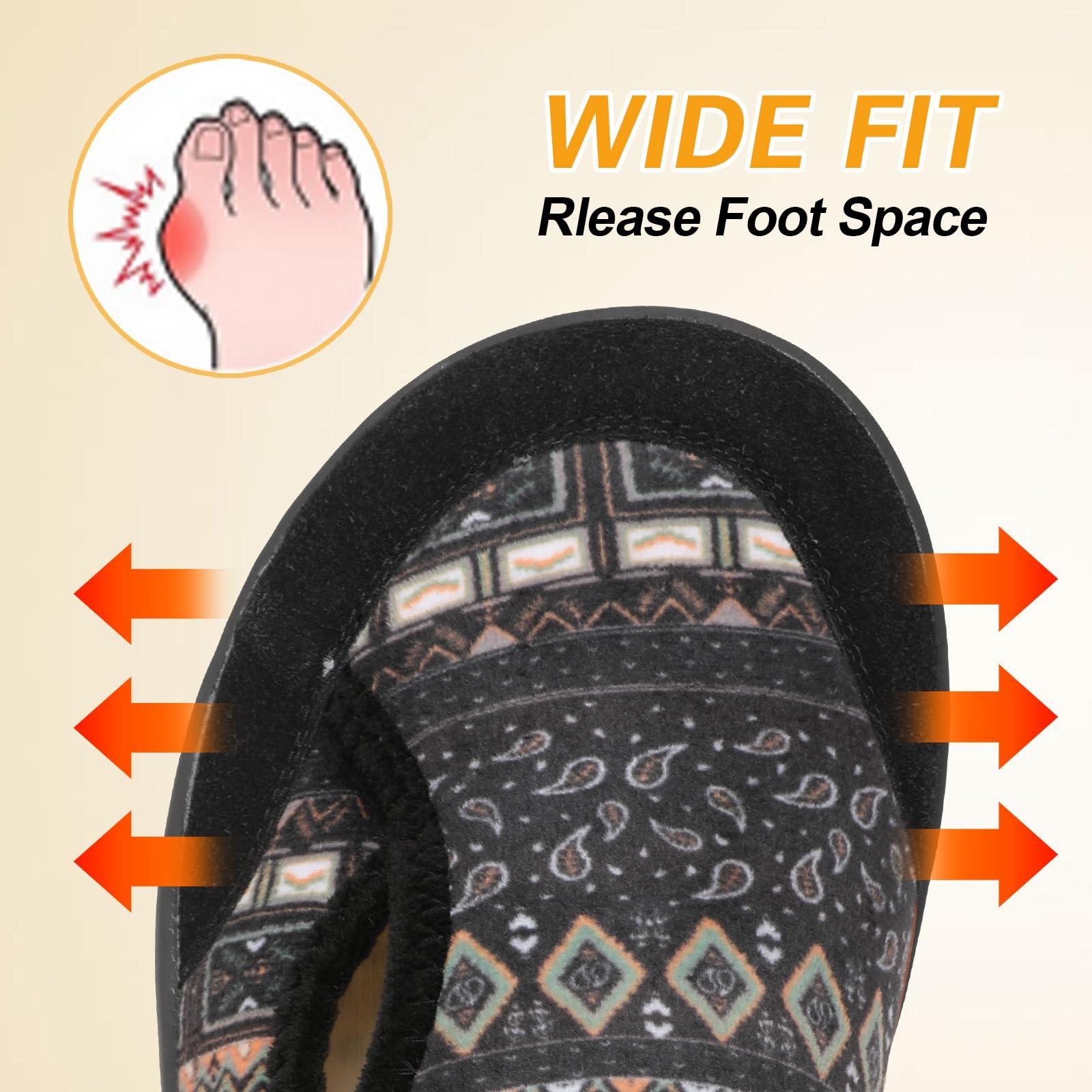 LeIsfIt Womens Slippers Wide Diabetic Shoes Adjustable Arthritis Edema House Shoes Indoor Outdoor Slippers - Image 2