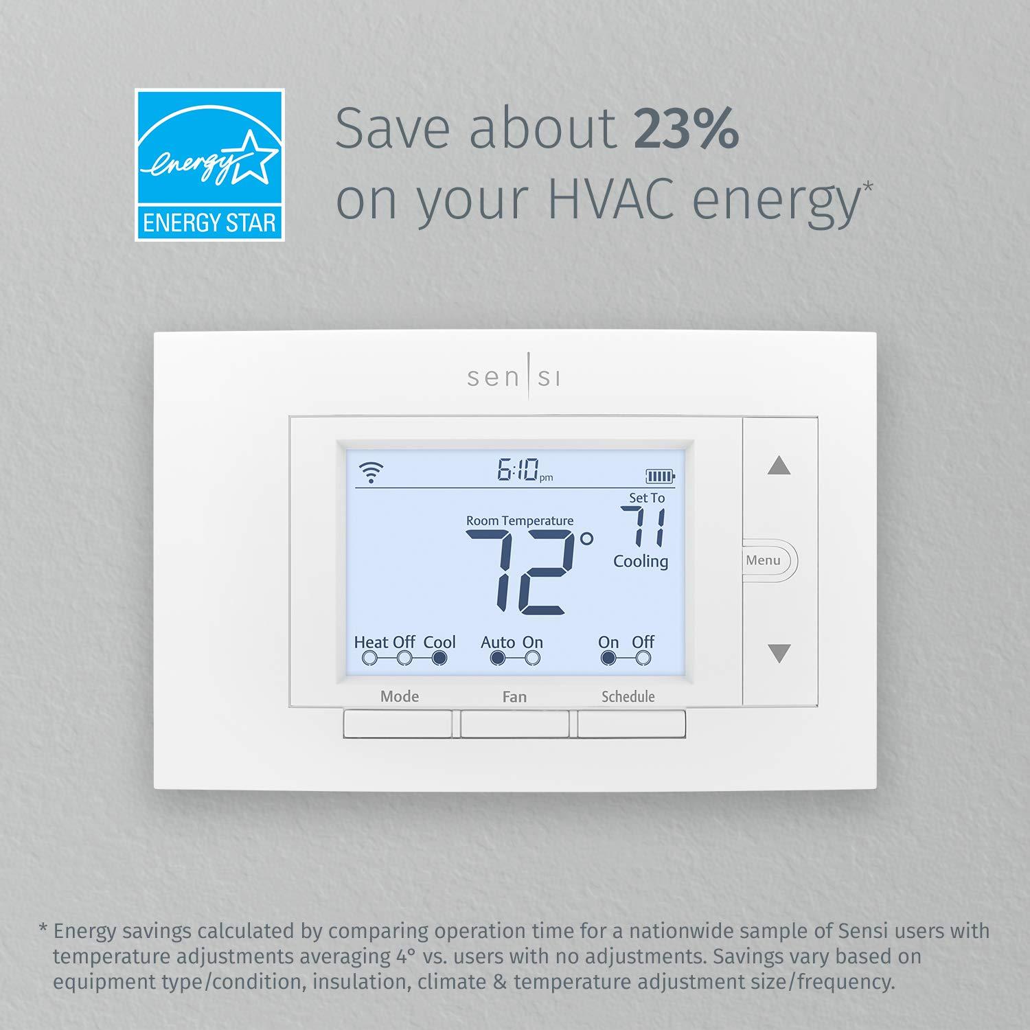 Emerson Sensi Wi-Fi Smart Thermostat for Smart Home, Pro Version, Works with Alexa, Energy Star Certified, (1F87U-42WF) - Image 3