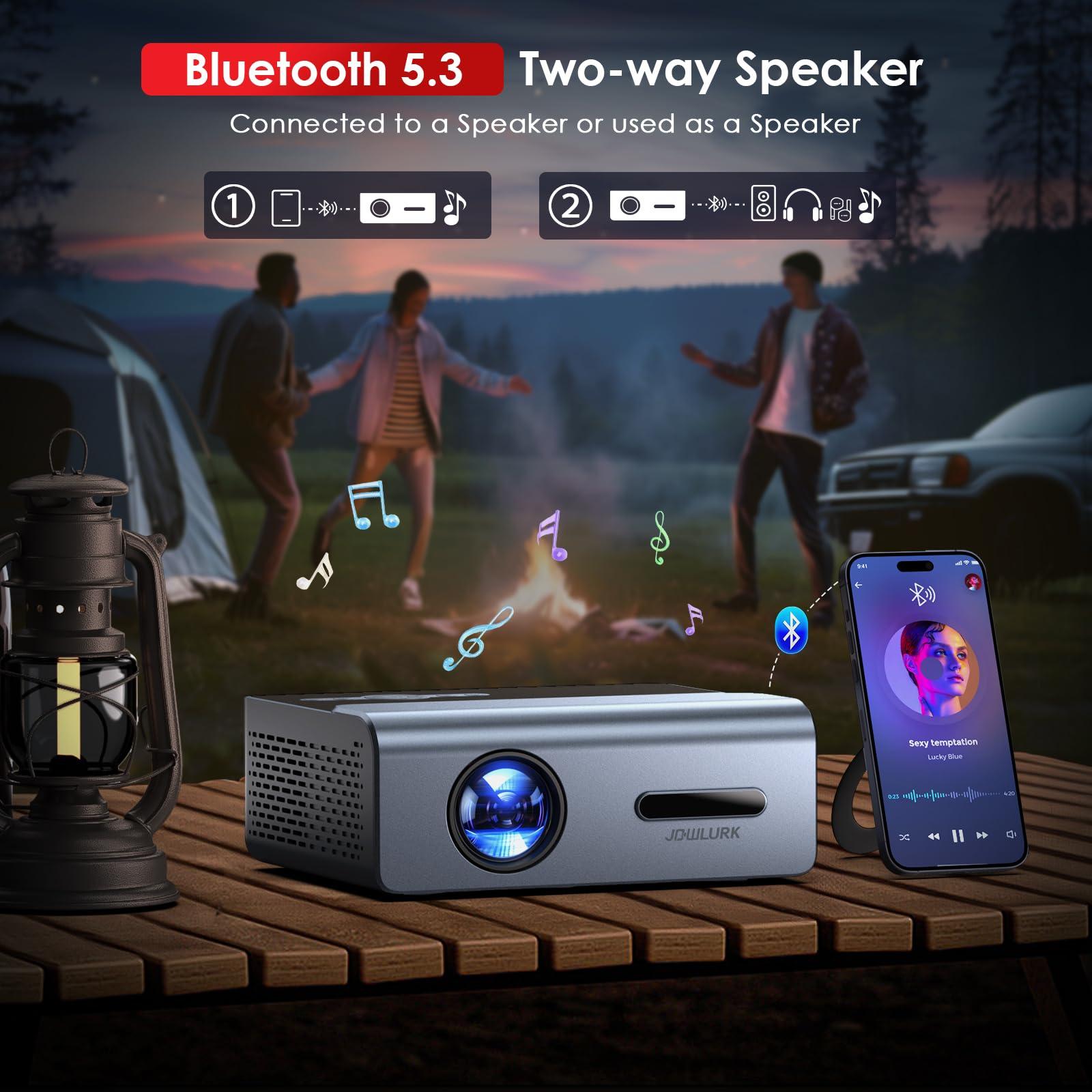 [Electric Focus] Projector with Wifi and Bluetooth, 22000L Auto Keystone Outdoor Projector 4K Support, JOWLURK Native 1080p Movie Projector for iOS/Android/TV Stick/HDMI/USB/Laptop/PS5 - Image 4
