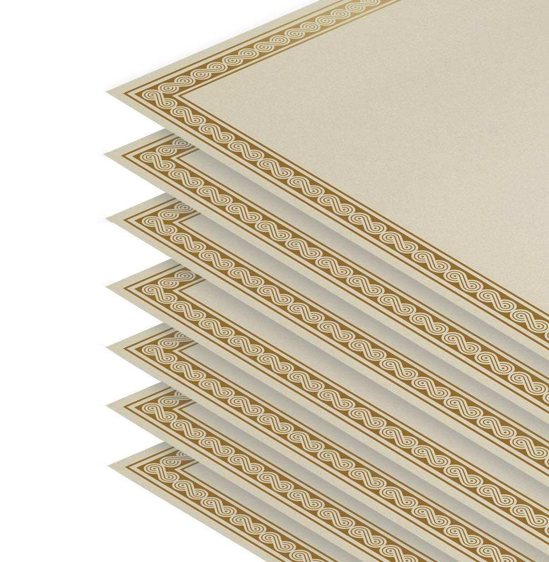 Better Office Products 100 Sheet Award Certificate Paper, Gold Foil Metallic Border, Ivory Letter Size Blank Paper, Diploma Certificates, Laser and Inkjet Printer Friendly, 8.5 x 11 Inches - Image 5