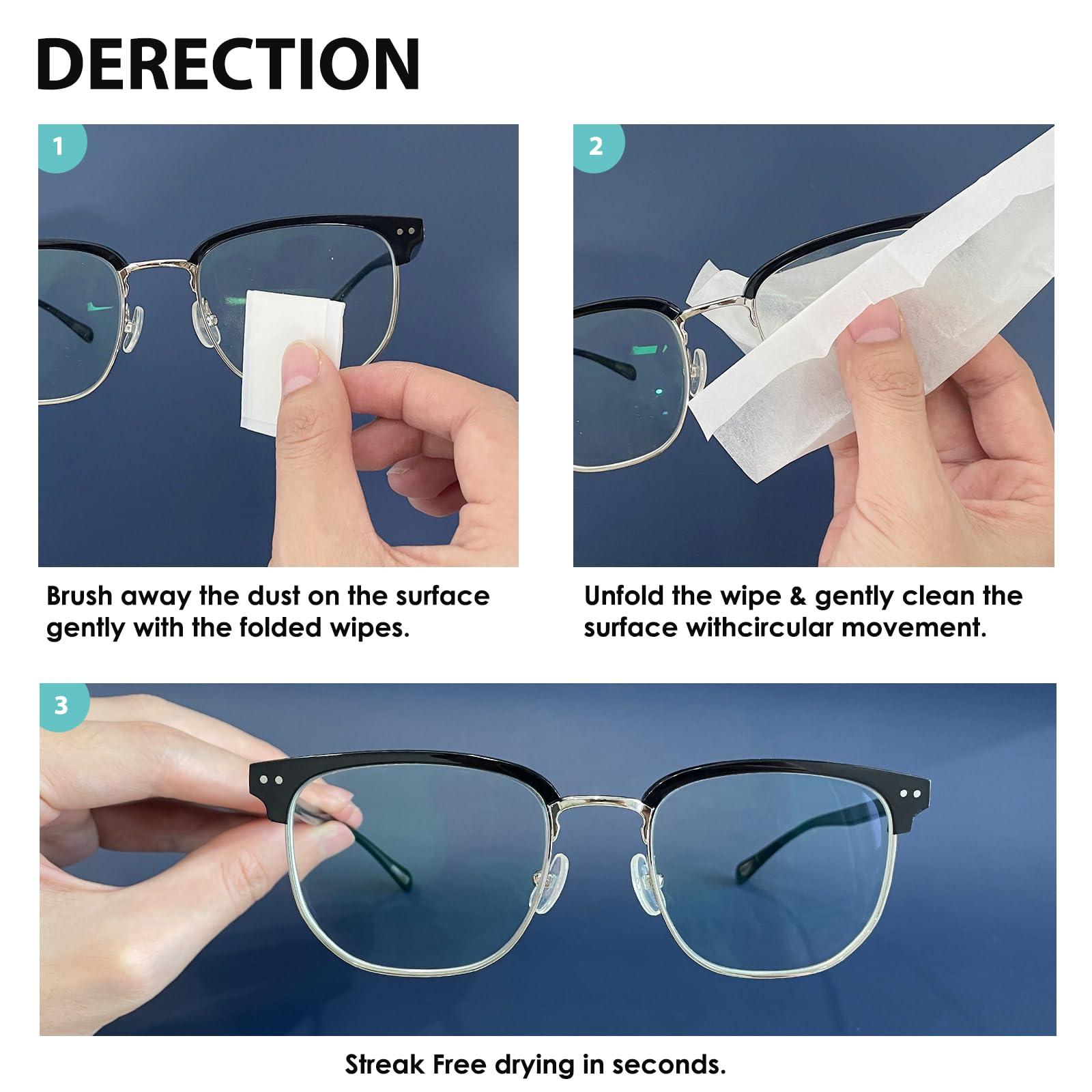 200 Count Lens Wipes for Eyeglasses, Eyeglass Lens Cleaning Wipes Pre-moistened Individually Wrapped Sracth-Free Streak-Free Eye Glasses Cleaner Wipes for Sunglass, Camera Lens, Goggles - Image 6