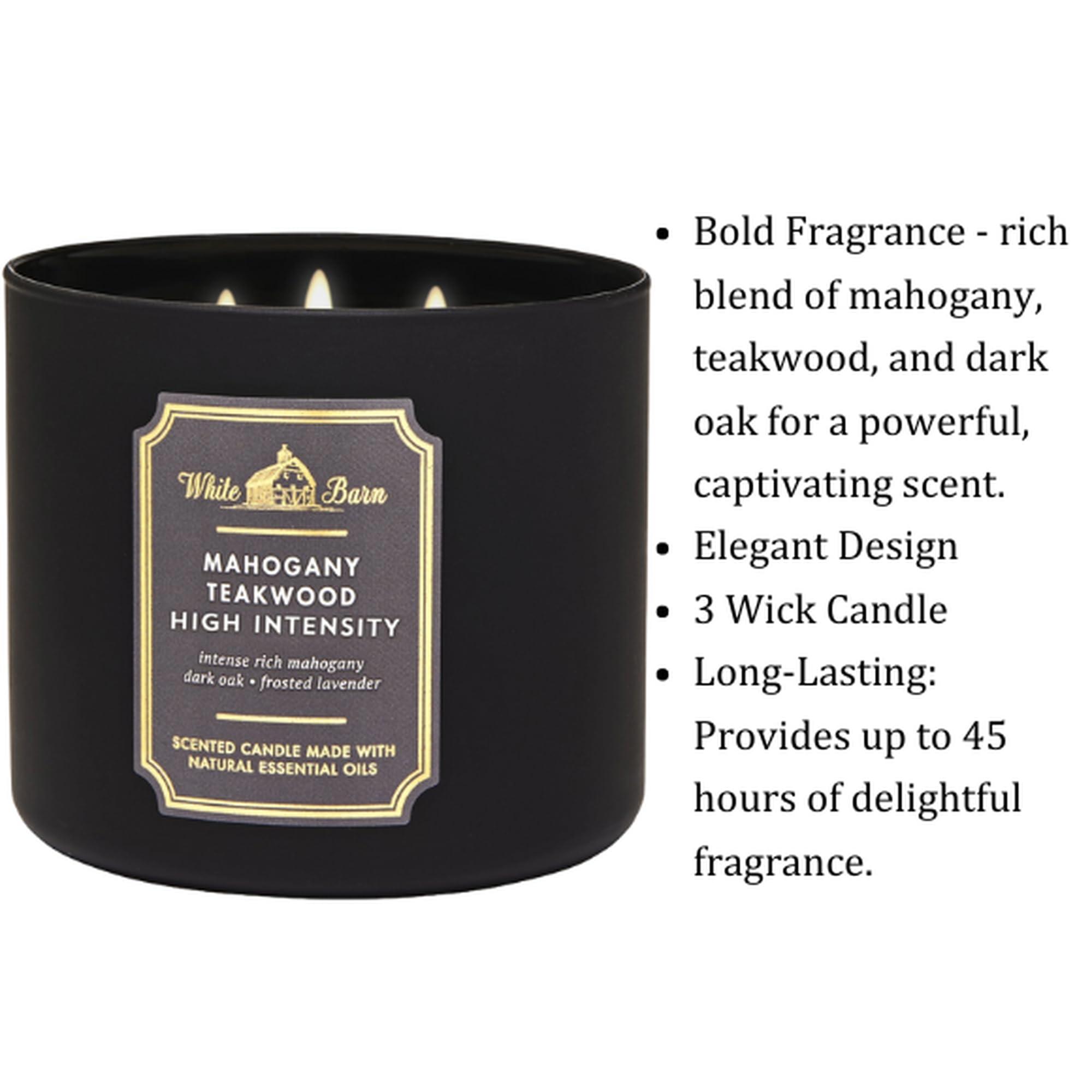 Bath & Body Works White Barn 3-Wick Candle in Mahogany Teakwood High Intensity, Scented - Image 4