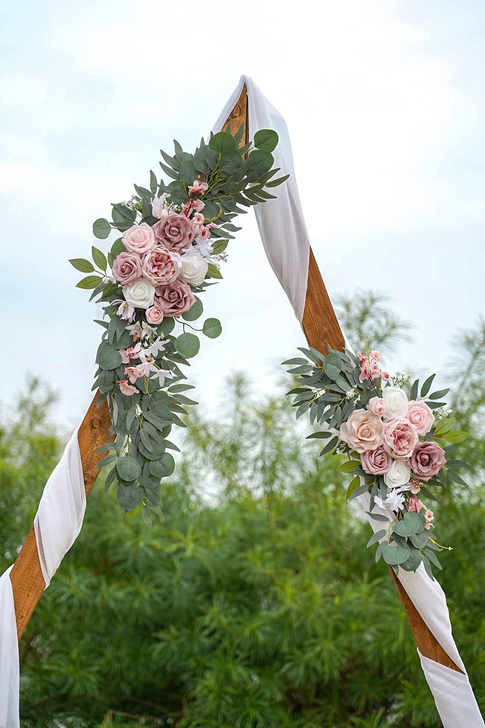 ponatia Wedding Arch Flowers (Pack of 2), Artificial Dusty Rose Flowers for Wedding Welcome Signs Decorations and Arch Flower for Wedding Ceremony Reception (Dusty Rose & Blush) - Image 4