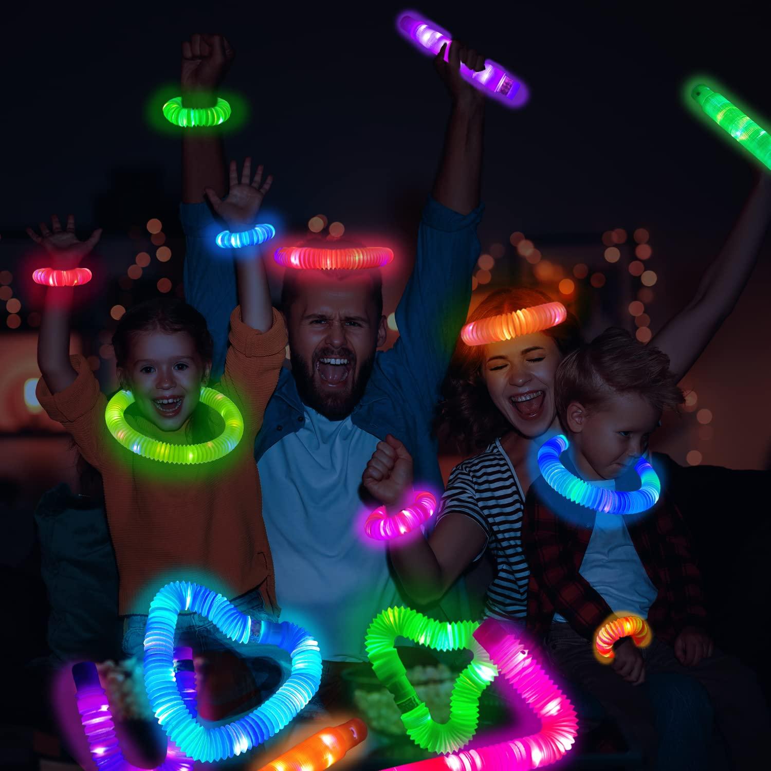 Glow Sticks 4th of July Party Favors for Kids 12 PCS-Glow in Dark Party Supplies for Toddlers, Light Up Necklace Bracelet Accessories for Boys Girls, Neon Decorations for Birthday Dance Camp Care - Image 3