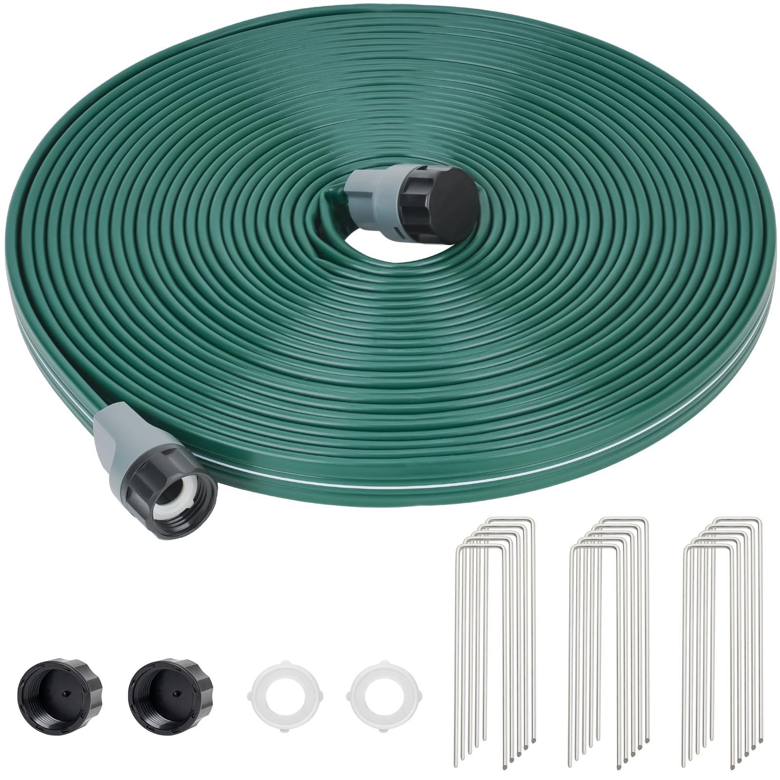 DXront Sprinkler Soaker Hose 50ft for Garden Lawn, Watering Pipe with Holes, High-Efficiency Water-Saving Garden Irrigation System, Drip Hose Sprinkler