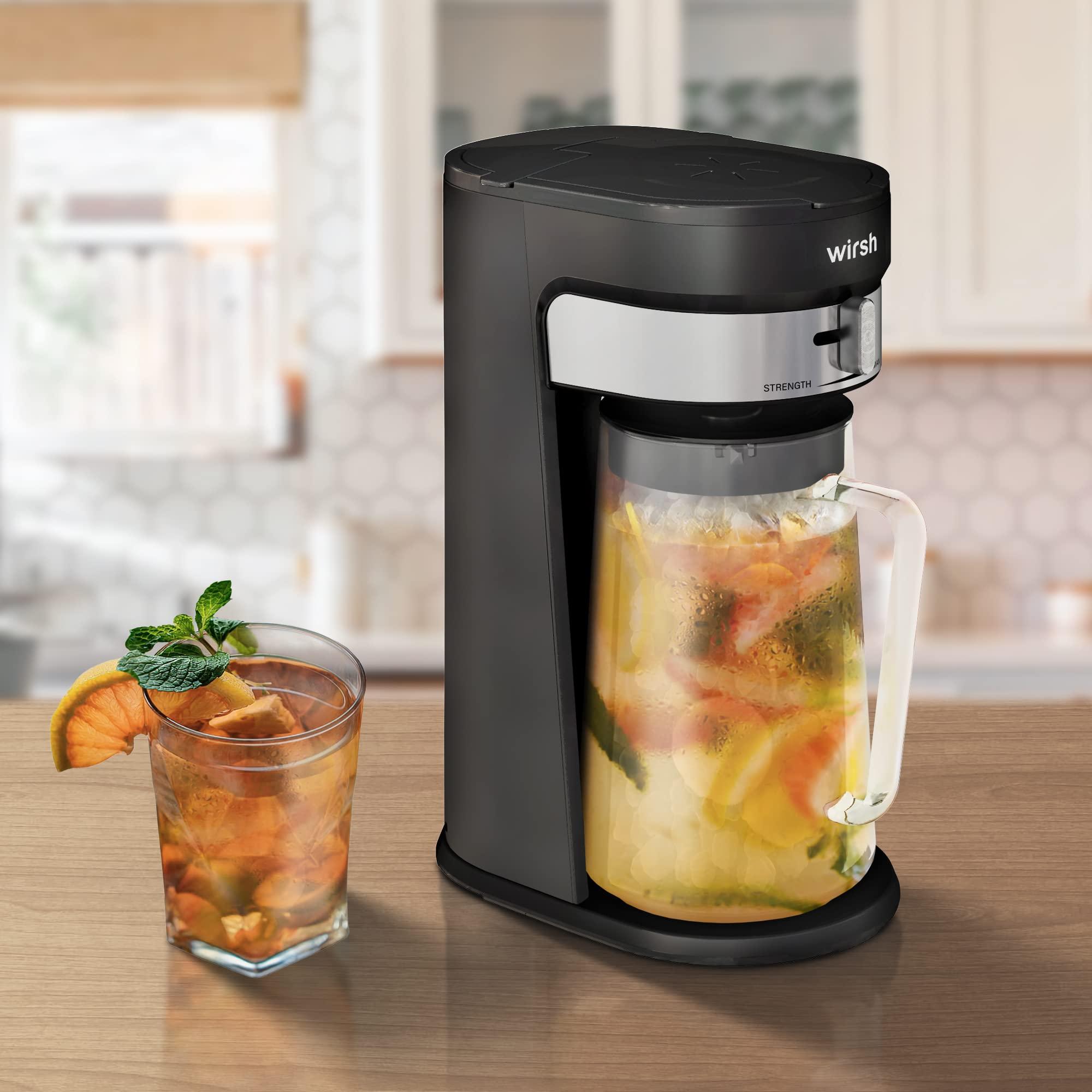 wirsh Iced Tea Maker with 3QT Pitcher, Iced Coffee Maker with Strength Control and Reusable Filter, Perfect For Iced Coffee, Latte, Tea, Lemonade, Flavored Water, Black - Image 7