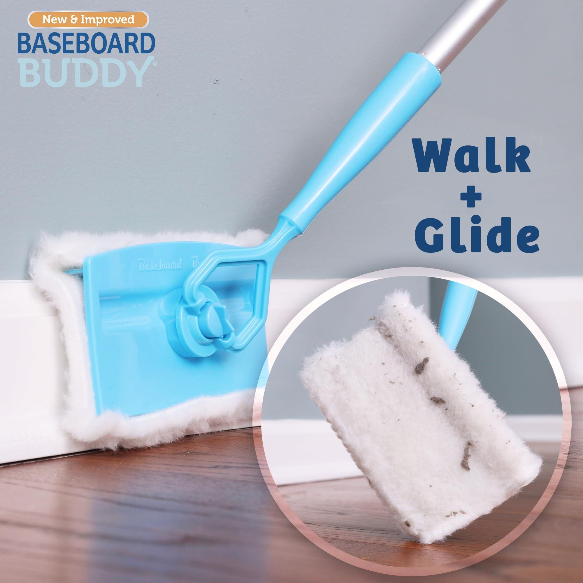 Baseboard Buddy | Lightweight Home Cleaning Essential, Pefect for Baseboards, Moldings & Walls, Glide & Wipe Trapping & Locking Dirt & Dust | As Seen on TV, (1 Baseboard Buddy & 3 Reusable Pads) - Image 6