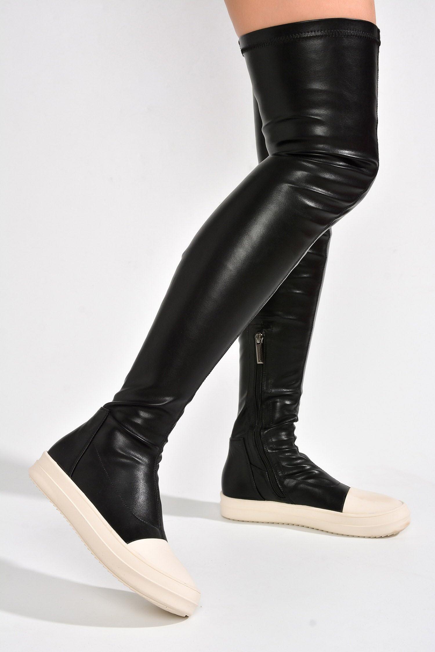 Cape Robbin Women Lug Sole Over the Knee Thigh high Round Toe Flat boots - Image 5