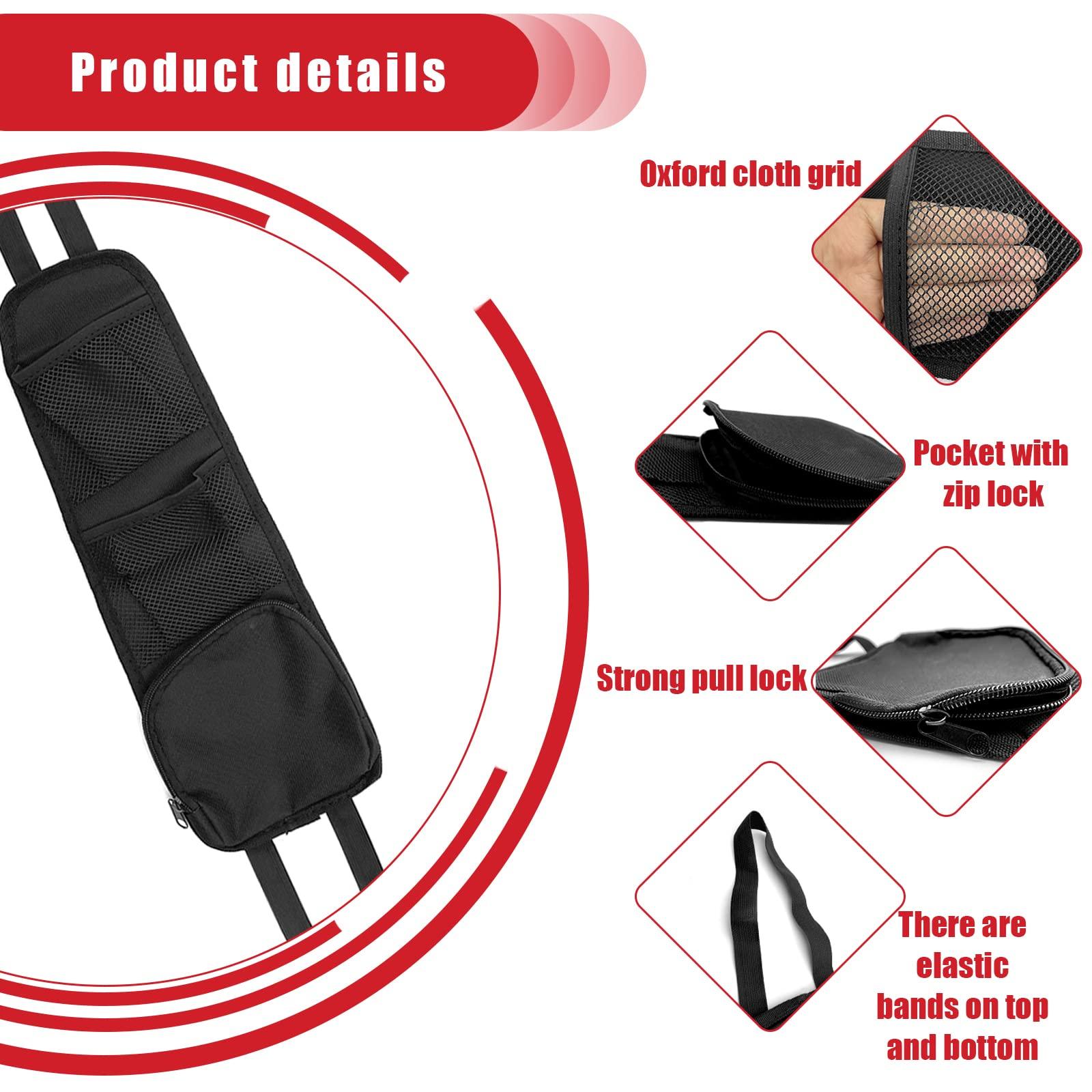 QUICTO 2PCS Car Seat Storage Hanging Bag, Multi-Pocket Seat Side Organizer, Multifunctional Mesh Net Pocket, Can Hold Mobile Phone, Wallet, Glasses, Suitable for Cars, SUVs, Trucks - Image 3