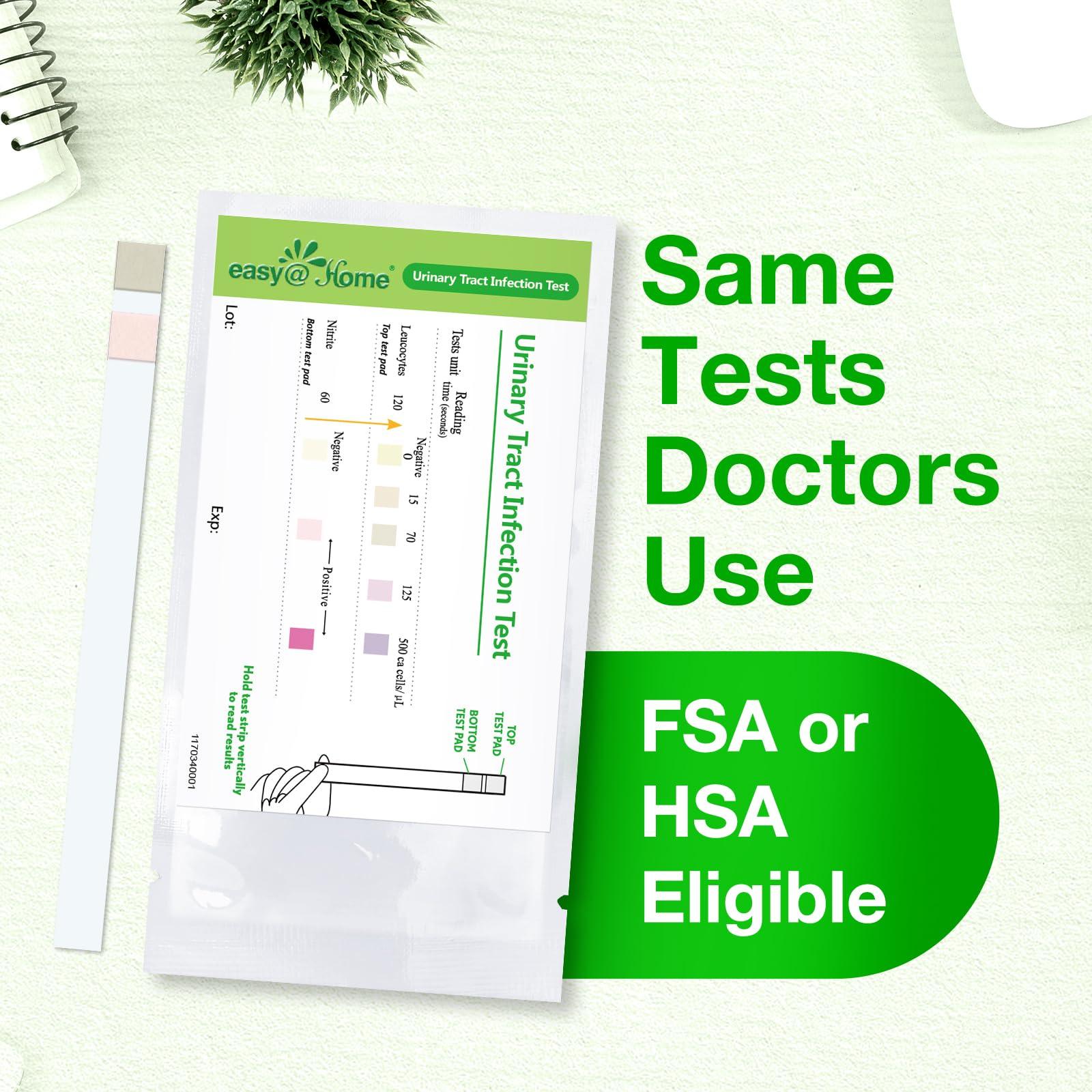 Easy@Home 25 Individual Pouch Urinary Tract Infection Test Strips, UTI Urine Testing Kit for Urinalysis and Detection of Leukocytes and Nitrites (UTIPOUCH-25P) - Image 3