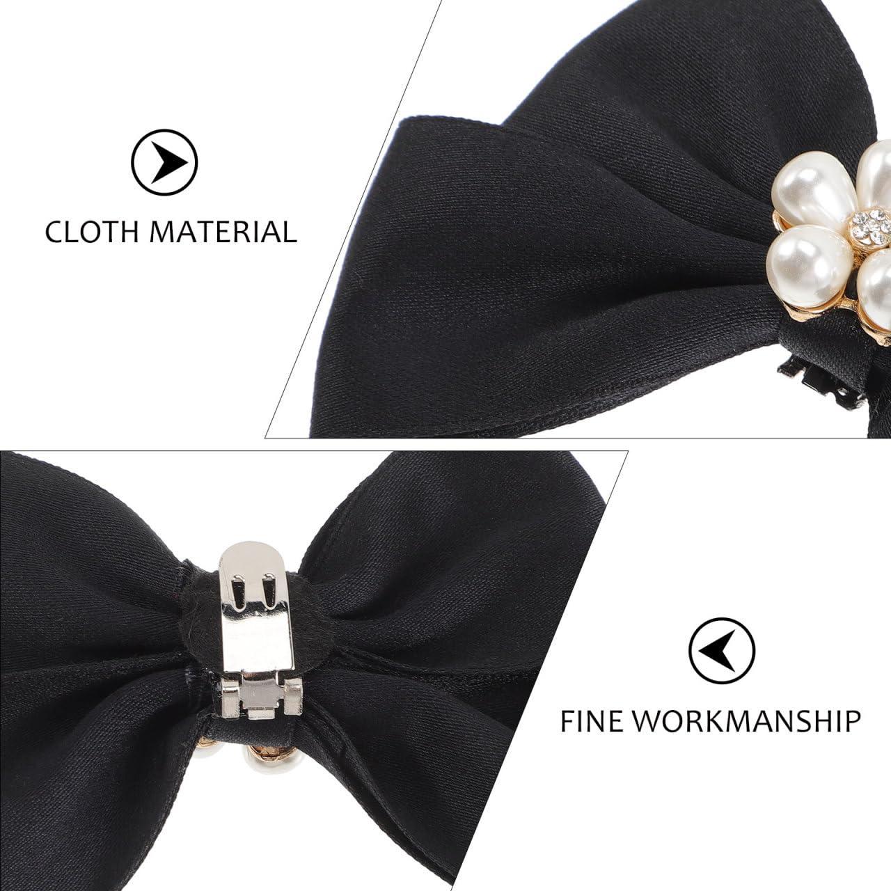 Holibanna Bow Shoe Clips 1 Pair Removable Buckle Elegant Pearl Charms Decoration DIY for Women Girls Bridal Wedding - Image 9