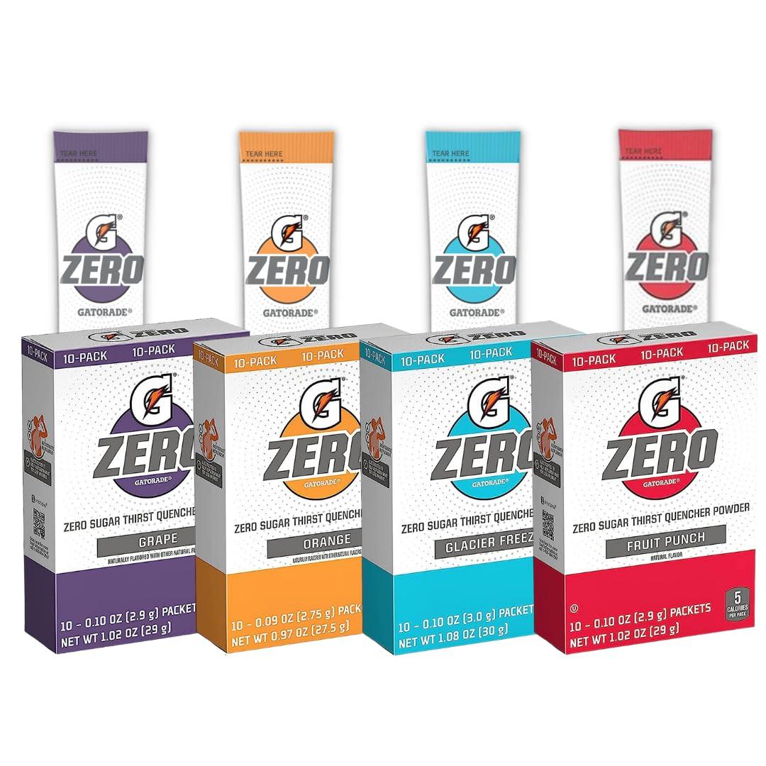 Gatorade G Zero Powder - Individual Packets Variety Pack, Assorted Flavors - (40 Packets) - Image 2