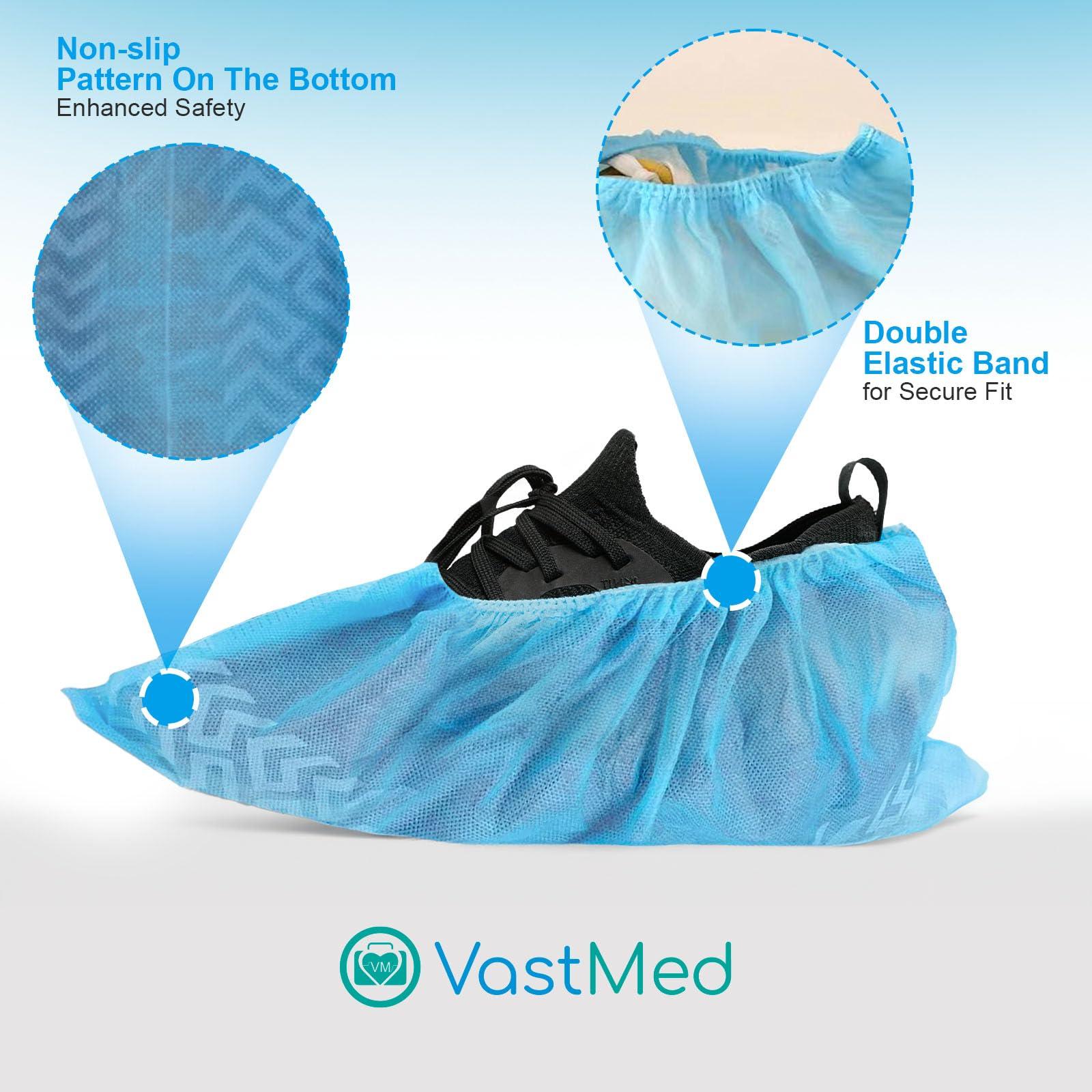 100 PCs (50Pairs) Disposable PP Shoes Cover by VASTMED | Anti-Slip 100% Latex Free Non-Woven Shoe & Boot Covers for Indoors | Durable, Non-Slip, Treads, Water Resistant - Image 3