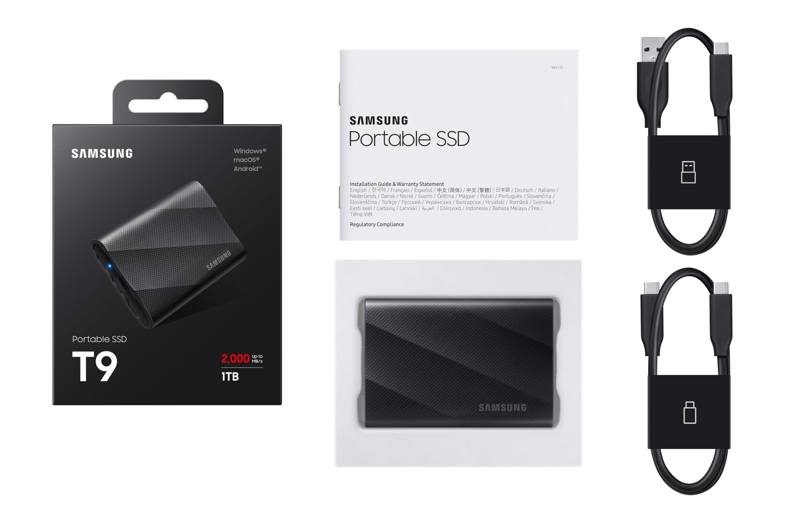 SAMSUNG T9 Portable SSD 4TB, USB 3.2 Gen 2x2 External Solid State Drive, Seq. Read Speeds Up to 2,000MB/s for Gaming, Students and Professionals,MU-PG4T0B/AM, Black (pack of 1) - Image 7