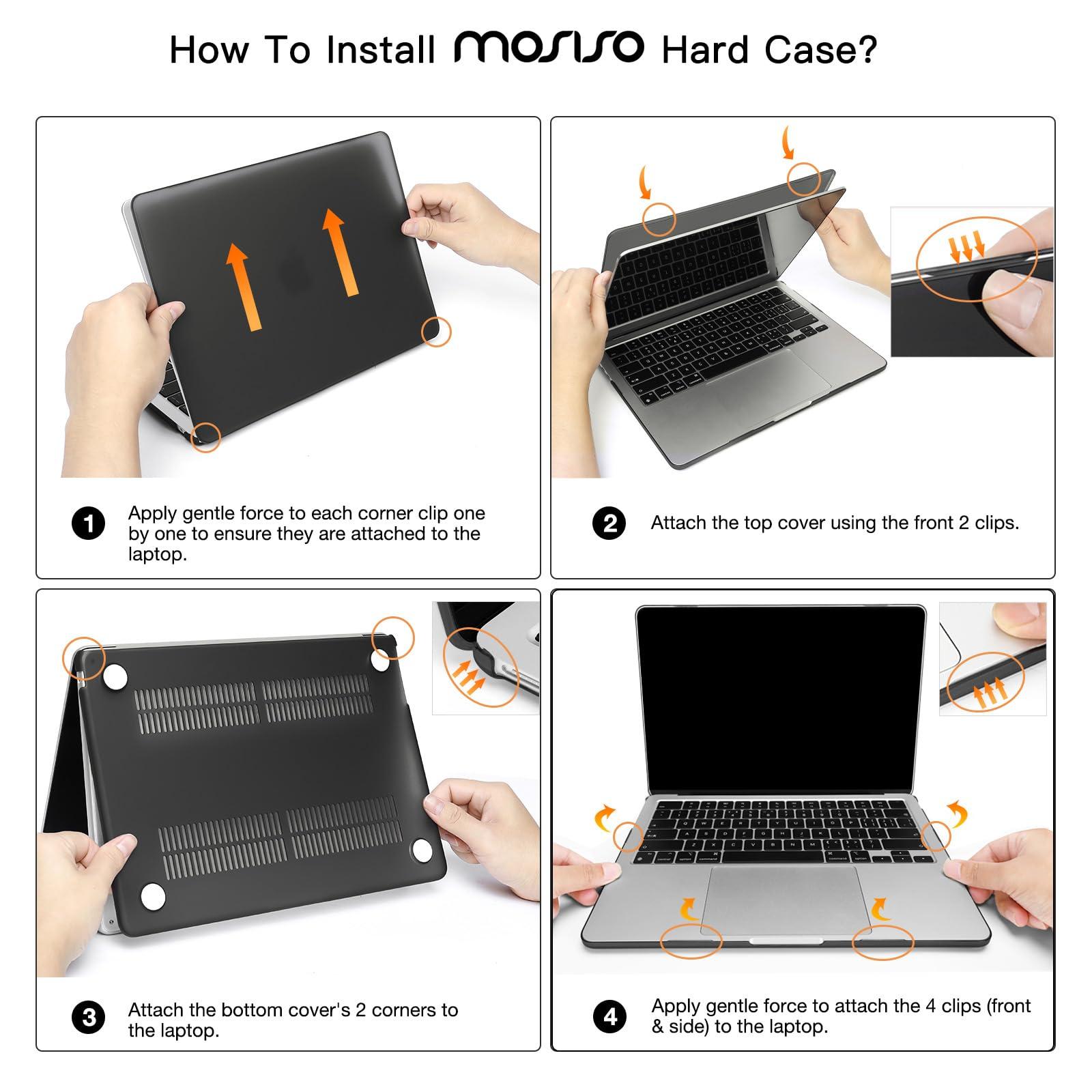 MOSISO Compatible with MacBook Air 13 inch Case 2025 2024 2023 2022 M4 A3240 M3 A3113 M2 A2681, Plastic Hard Shell&Keyboard Cover&Screen Film&Pouch for MacBook Air 13.6 inch Case, Crystal Clear - Image 3