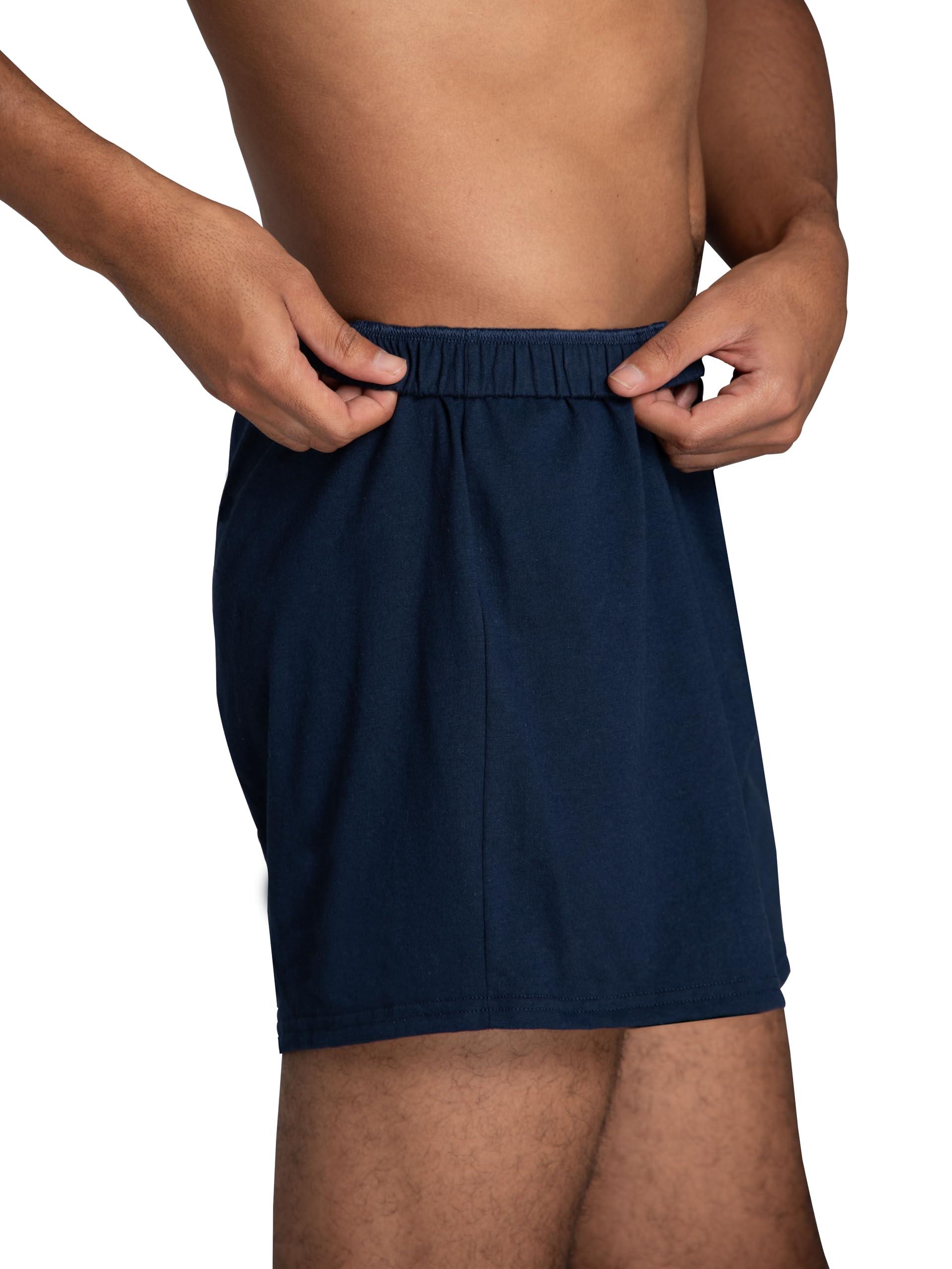 Fruit of the Loom Men's Tag Free Knit Boxer Shorts, Relaxed Fit, Moisture Wicking, Assorted Color Multipacks - Image 3