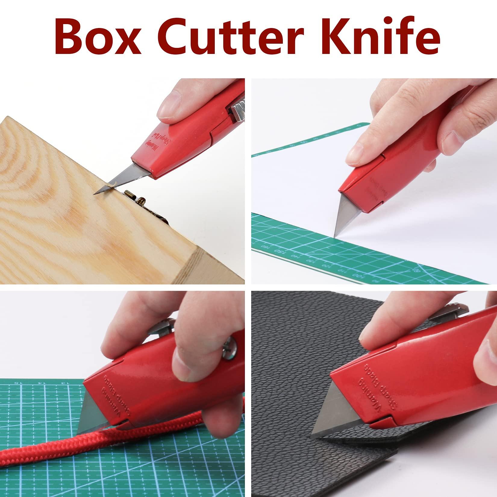 DIYSELF 2Pack Utility Knife Box Cutter Retractable Blade Heavy Duty(Red) - Image 3