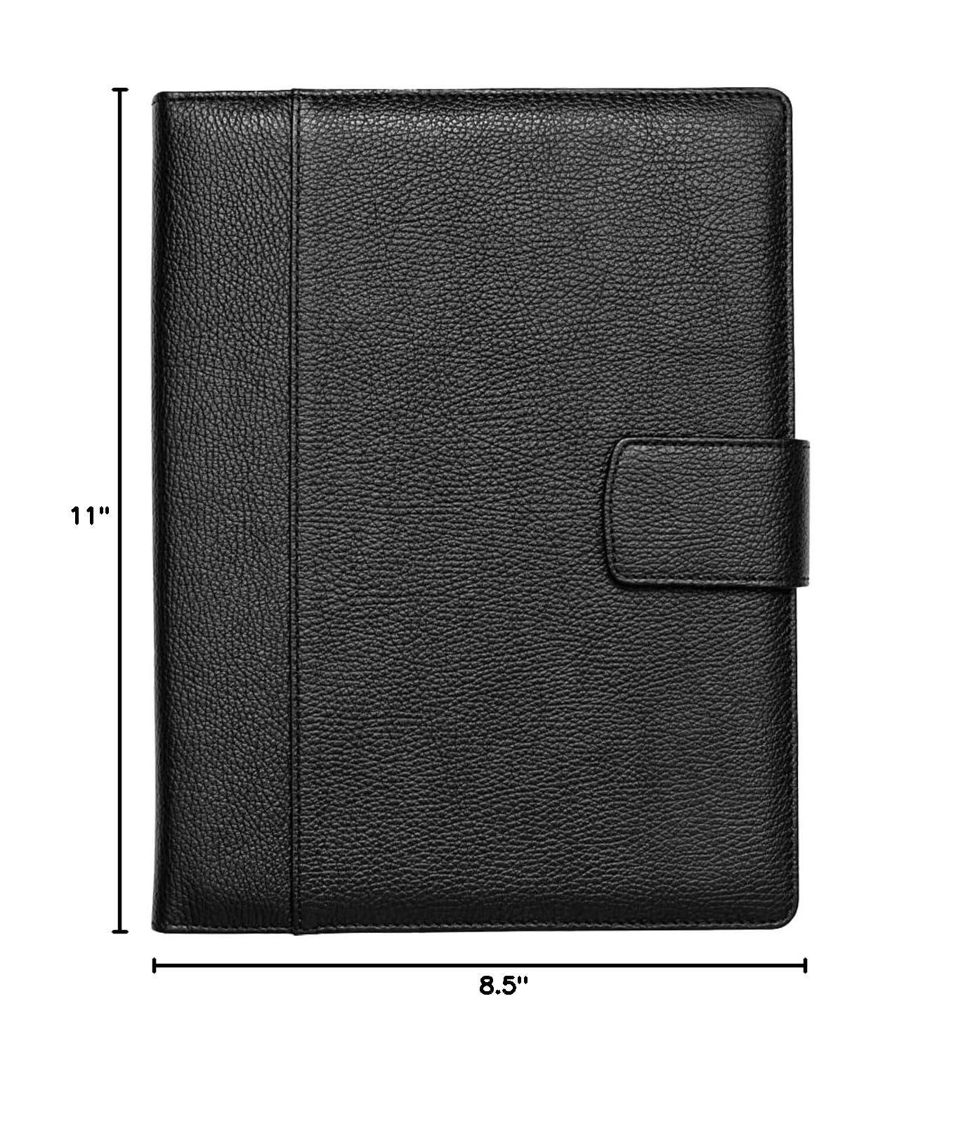 Maruse Italian Leather Executive Padfolio, Folder Organizer with Magnetic Closure and Writing Pad, Handmade in Italy, Black - Image 2