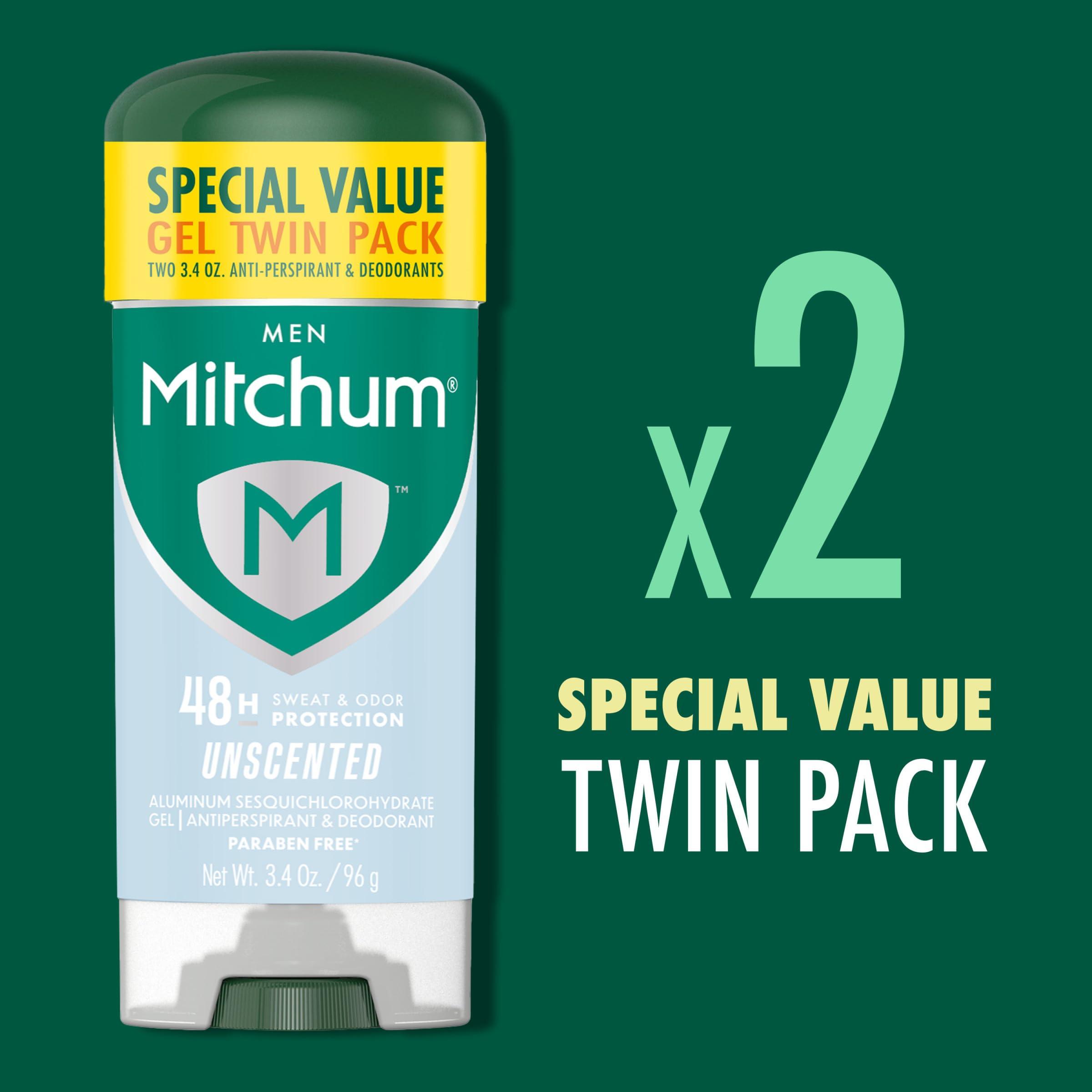 Mitchum Men's Deodorant, Antiperspirant, Triple Odor Defense Gel Stick, 48 Hr Protection, Dermatologist Tested, Alcohol Free, Unscented, 3.4 Oz (Pack of 2) - Image 7