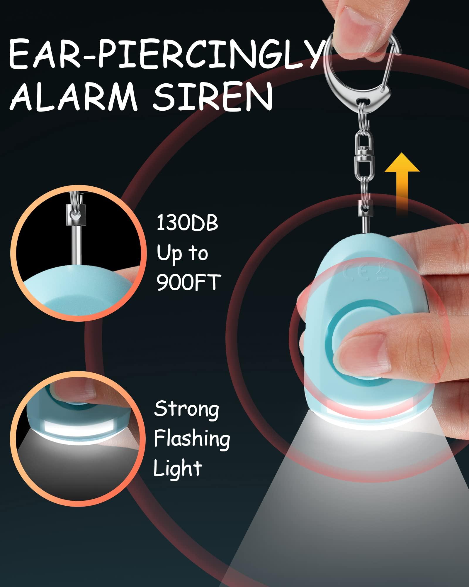 ANKOSHUN Rechargeable Personal Alarm - Siren Alarm, Flash Light, 130 dB, Self Keychain, Birthday Gifts for Women, Daughter, College Student, Girl, Teen, Kids (Aqua) - Image 3