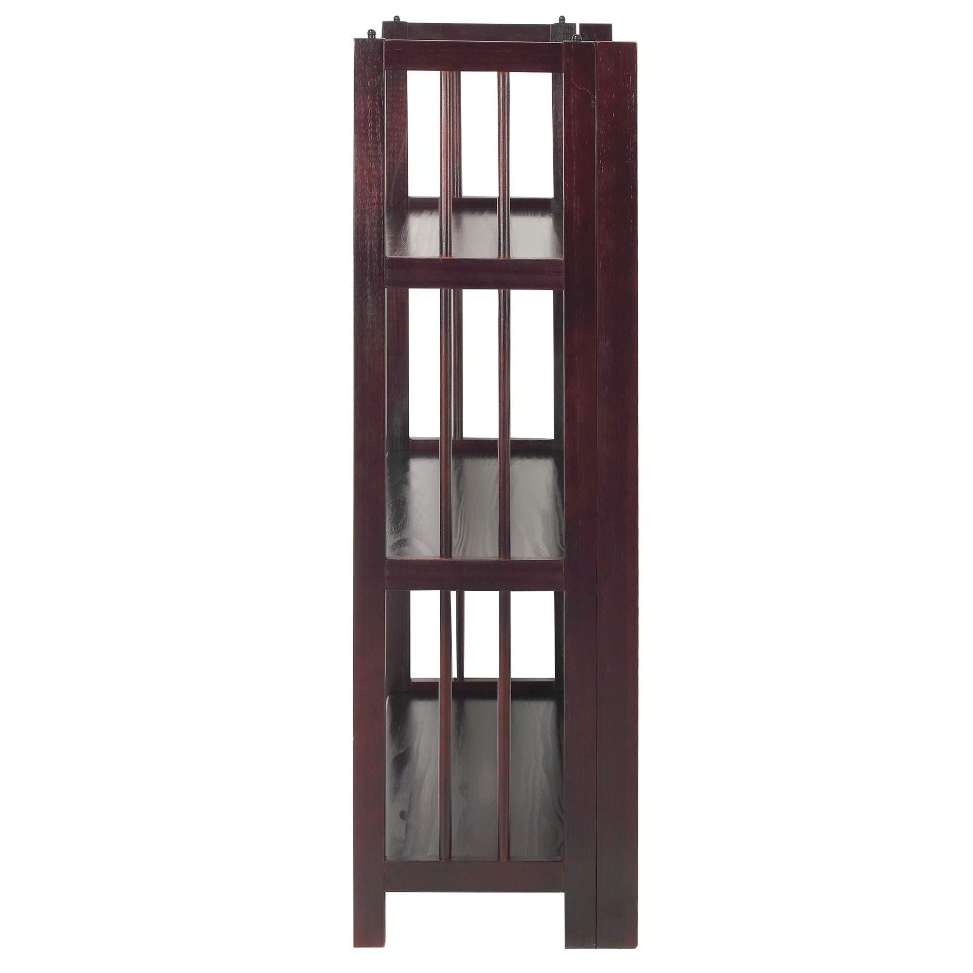 Casual Home 3 Shelf Folding Stackable Bookcase, 27.5" Wide, Espresso - Image 6