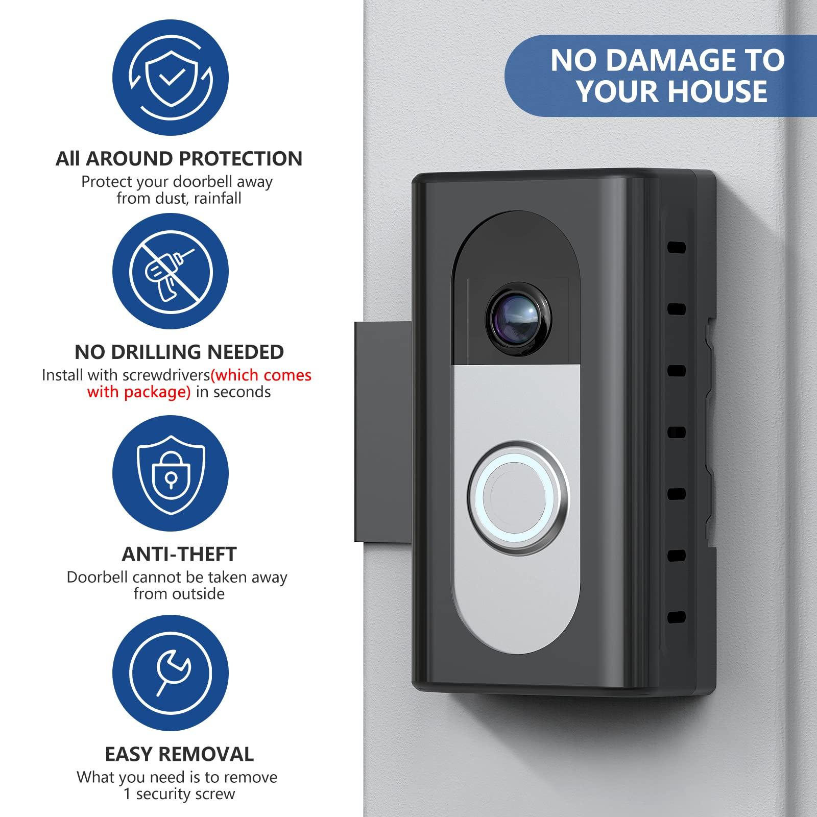 KIMILAR Anti-Theft Video Doorbell Mount Compatible with Ring/Blink Wireless Video Doorbell, Adjustable Mounting Bracket Accessories for Houses, Apartments, Businesses, Not for Security Door - Image 4