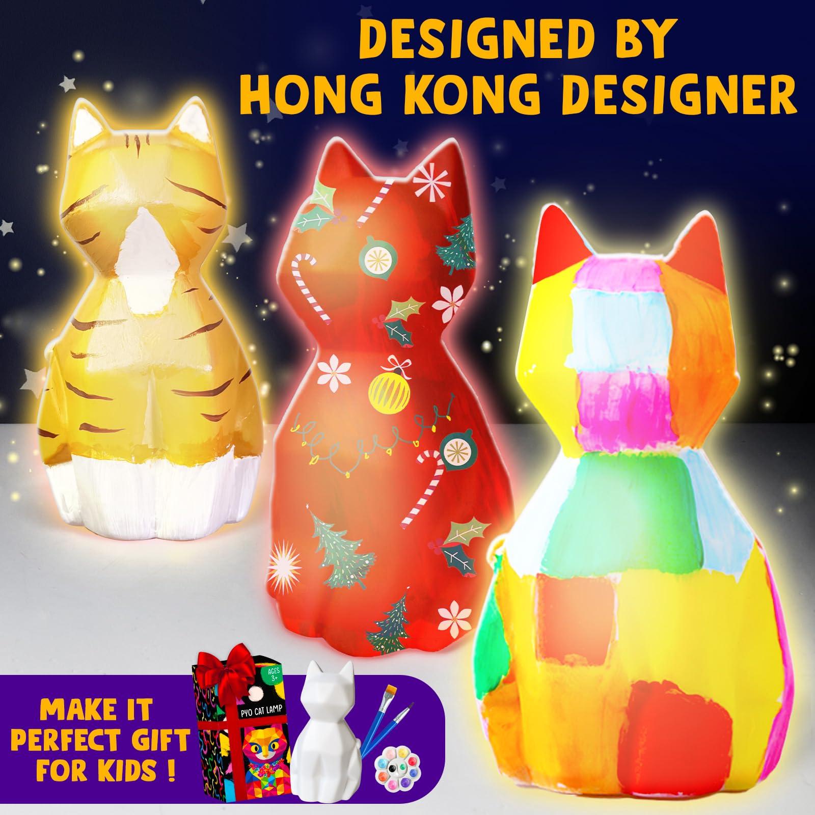 Goodyking Paint Your Own Cat Lamp Kit, DIY Cat Crafts Night Light, Painting Kit Arts & Crafts for Kids Ages 8-12, Art Supplies Birthday Easter Party Holiday Gift for Teens Girls Boys Age 3 4 5 6 7 8+ - Image 7