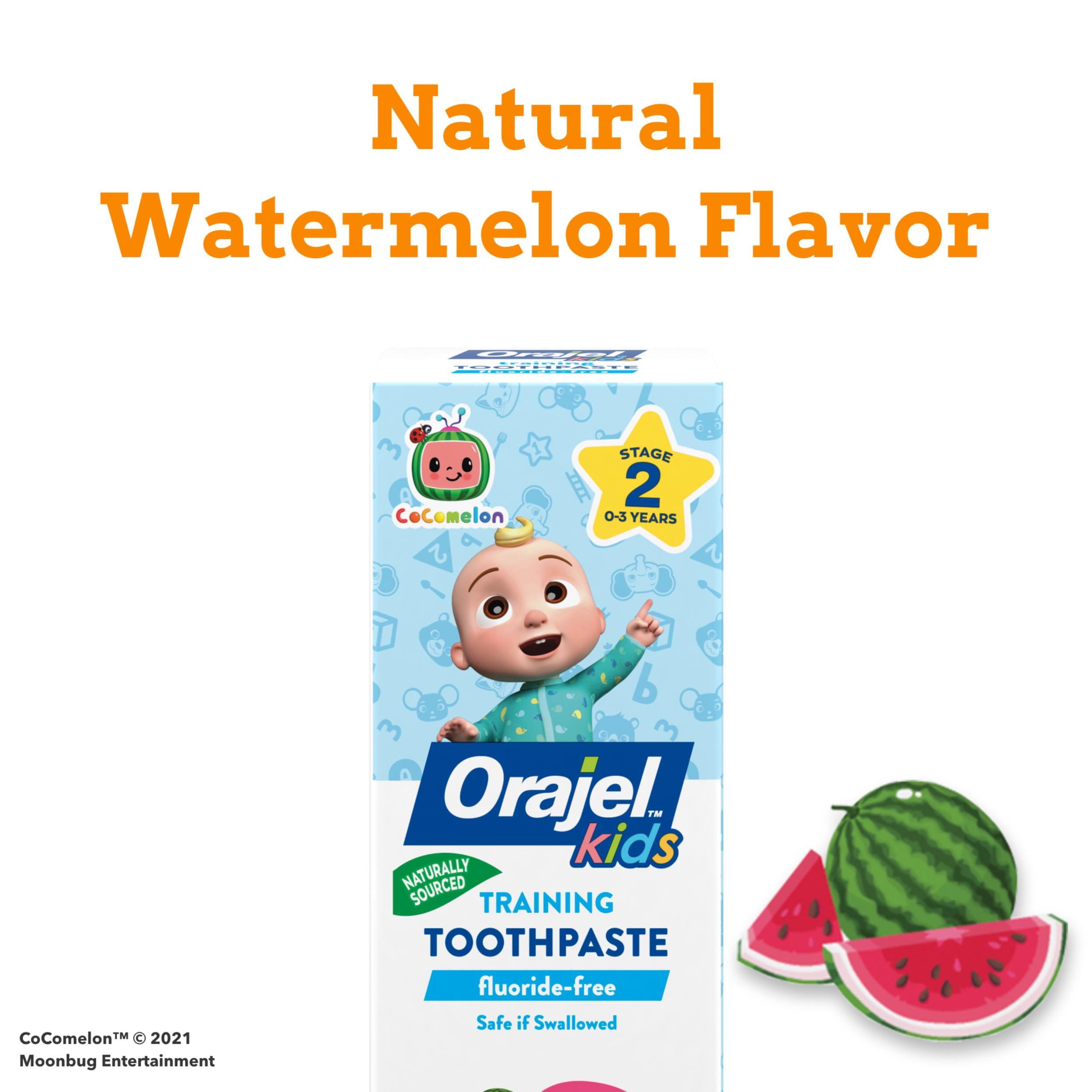 Orajel Kids CoComelon Training Toothpaste Fluoride-Free; #1 Pediatrician Recommended Fluoride-Free Toothpaste*, 1.5oz Tube - Image 4