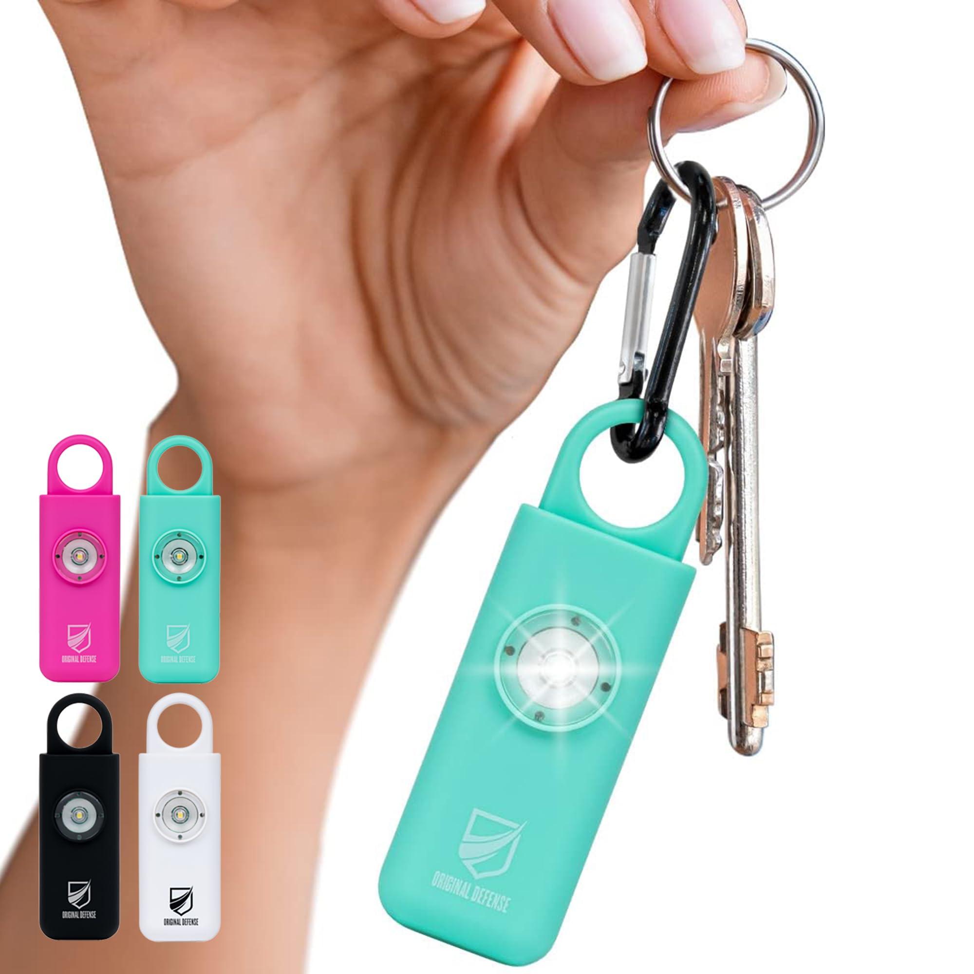 Original Defense® Siren Self-Defense Alarm (Mint) - 130 dB Keychain Alarm with LED Strobe Light for Women, Children, and Elderly - Police Recommended