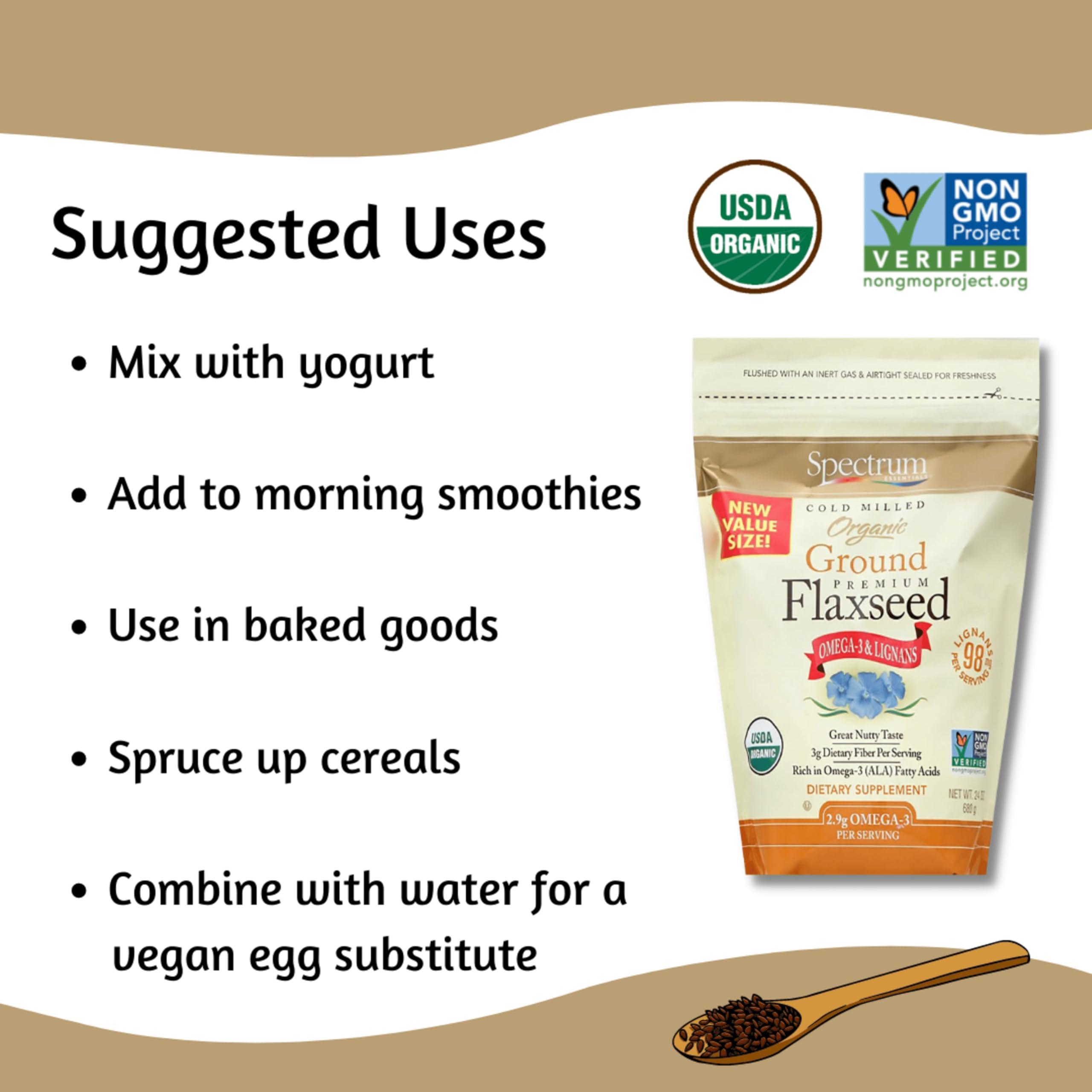 Spectrum Essentials Organic Ground Premium Flaxseed, 24 Oz - Image 7