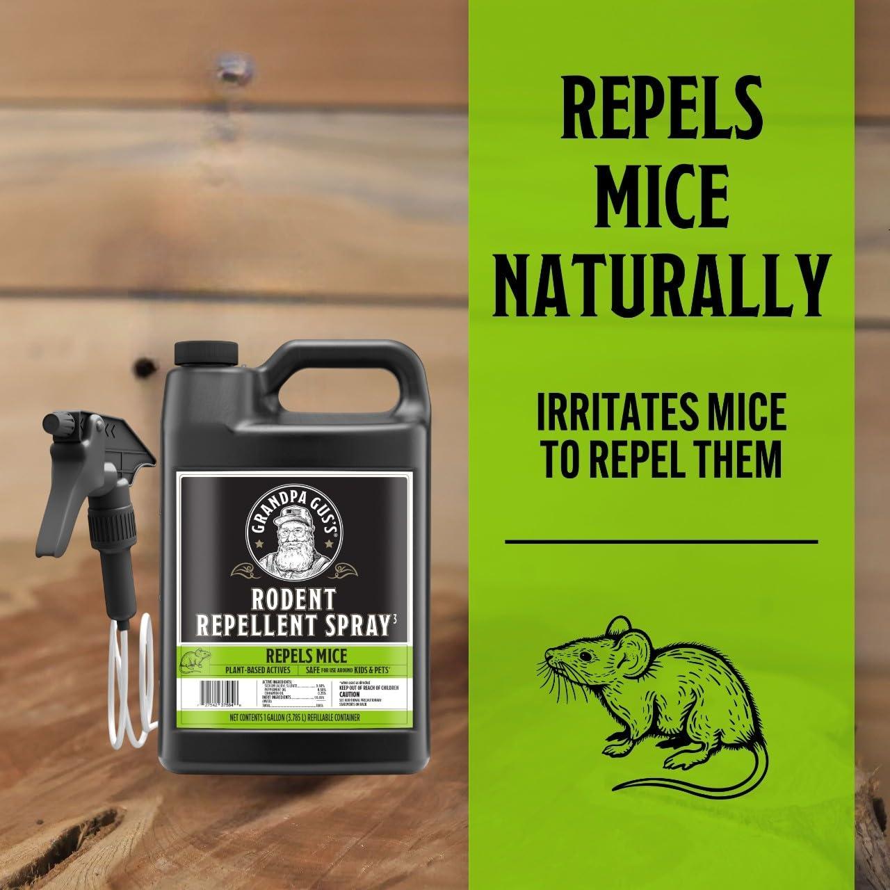 Grandpa Gus's Rodent Repellent Spray with Sprayer, Natural Peppermint & Cinnamon Oils Repel Mice and Stop Rats, 1 Gallon (Pack of 1) - Image 2