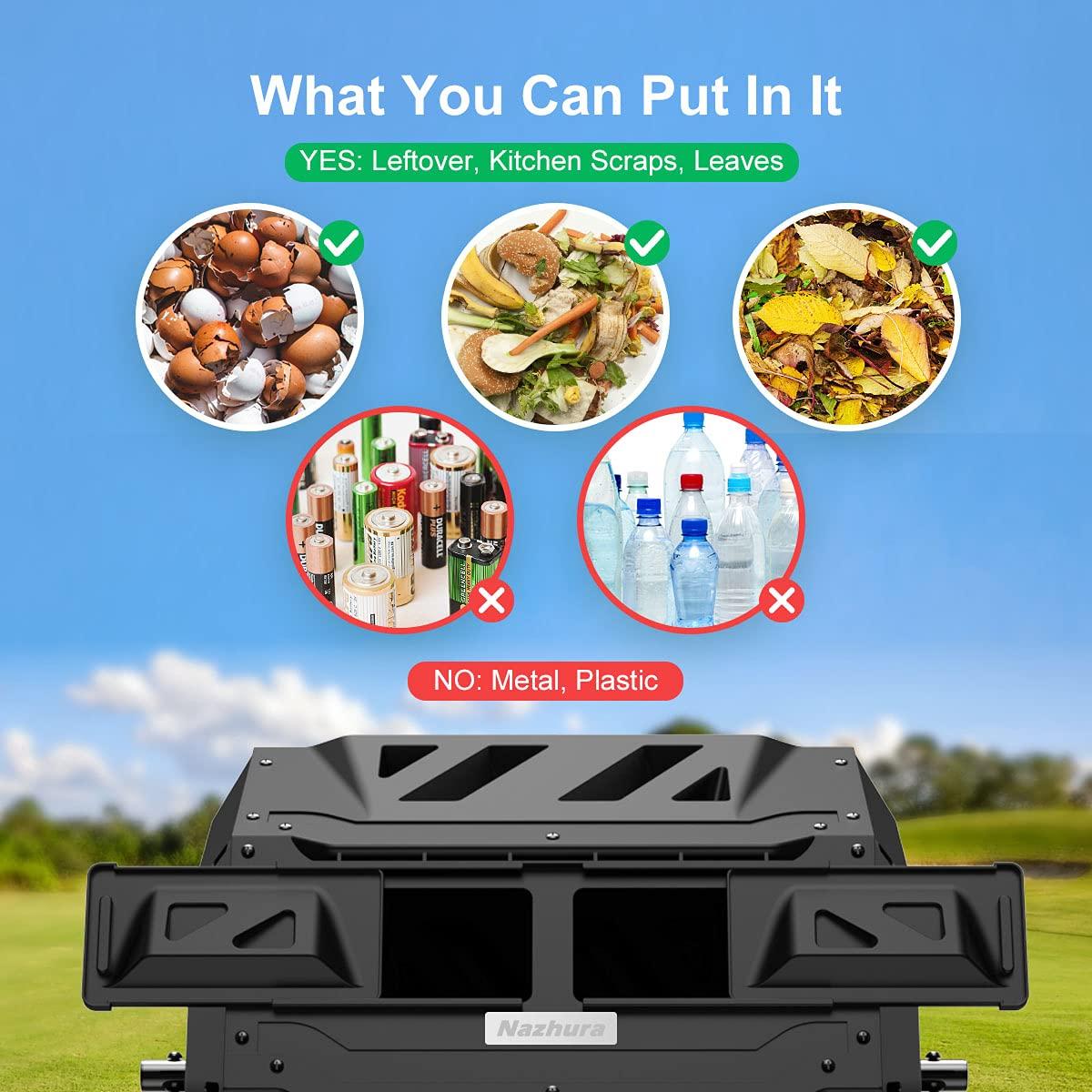 Compost Tumbler Bin Composter Dual Chamber 43 Gallon (Bundled with Pearson's Gardening Gloves) - Image 3