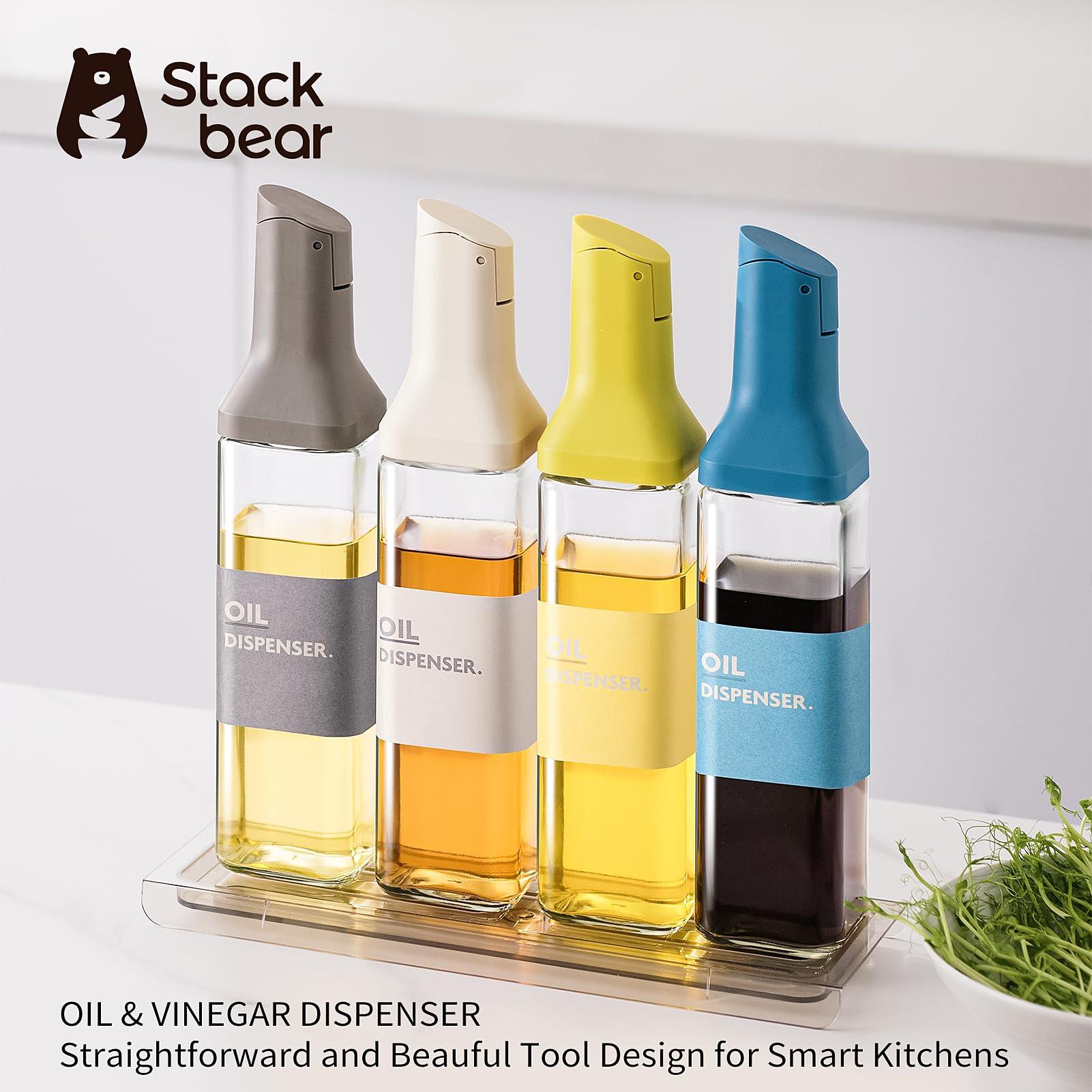 stackbear Olive Oil Dispenser for Cooking - 16oz Leakproof Glass Oil Dispenser Bottle with Gravity Spout, Air Fryer, BBQ, Healthy Salad & Non-Stick Pans,BPA-Free,Easy to Refill and Use,Blue - Image 9