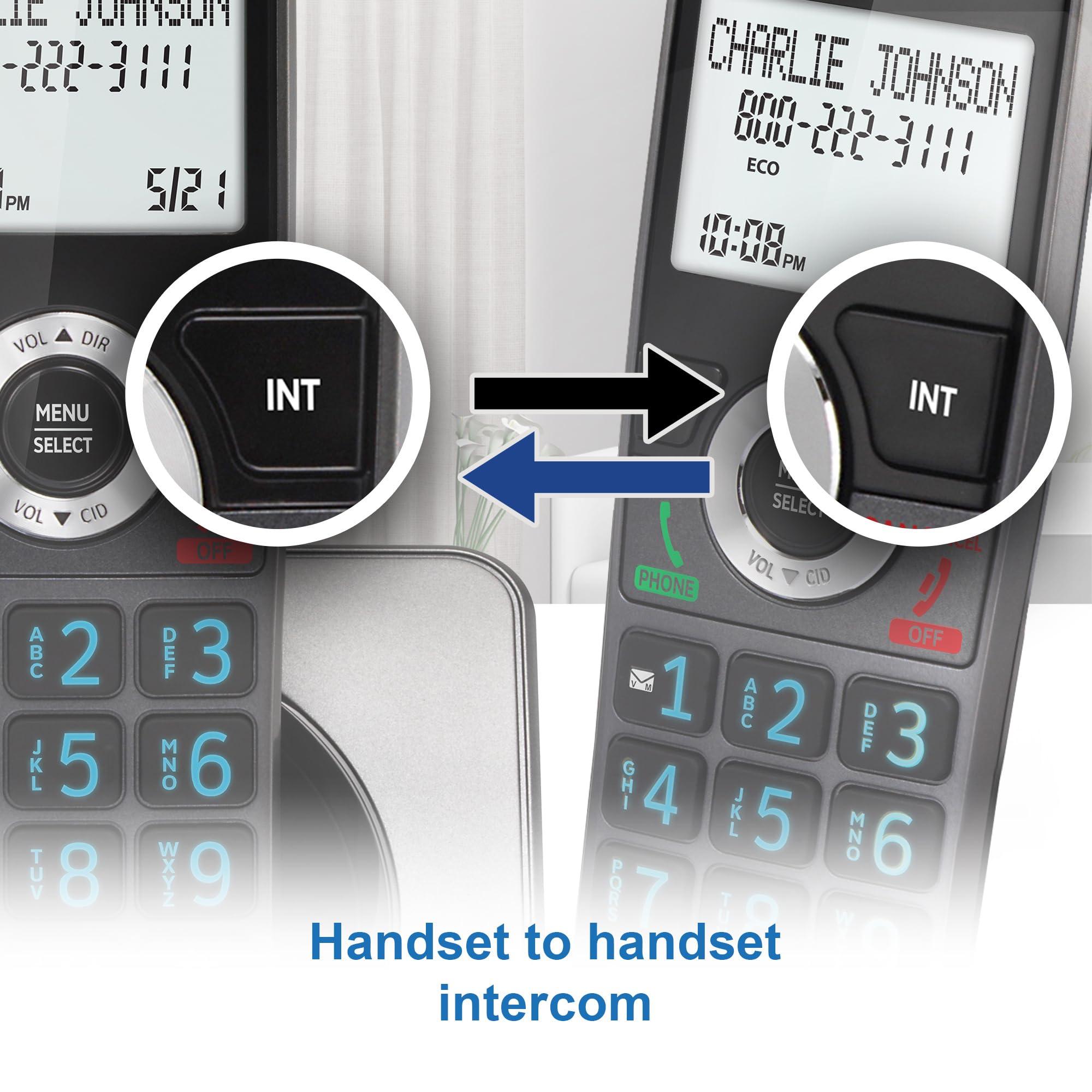 AT&T GL2101-2 DECT 6.0 2-Handset Cordless Home Phone with Call Block, Caller ID, Full-Duplex Handset Speakerphone, 2" White Backlit Display, Lighted Keypad (Graphite & Black) - Image 7