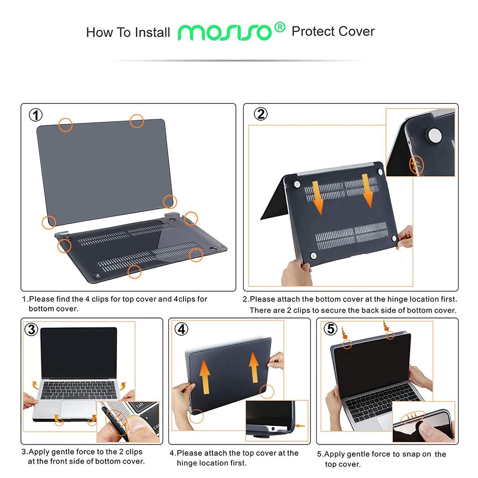 MOSISO Compatible with MacBook Air 13 inch Case M1 Chip 2021-2018 Release A2337 A2179 A1932, Plastic Hard Shell&Keyboard Cover&Screen Film&Storage Bag for MacBook Air 13.3 inch Case, Chalk Pink - Image 3