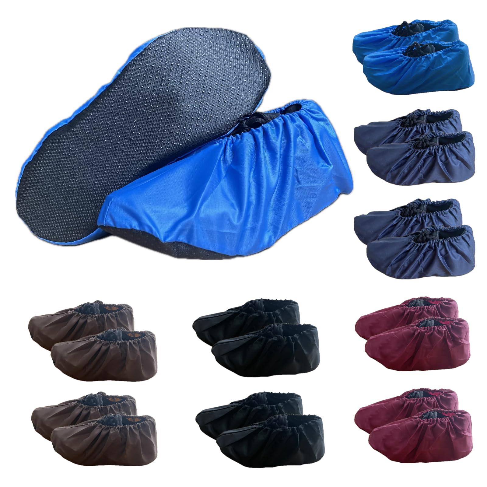 10 Pairs Washable Reusable Shoe Covers Light Weight Boot Covers Anti Slip Dustproof Booties For Indoor Household Office Laboratory (Multicolor, Large)