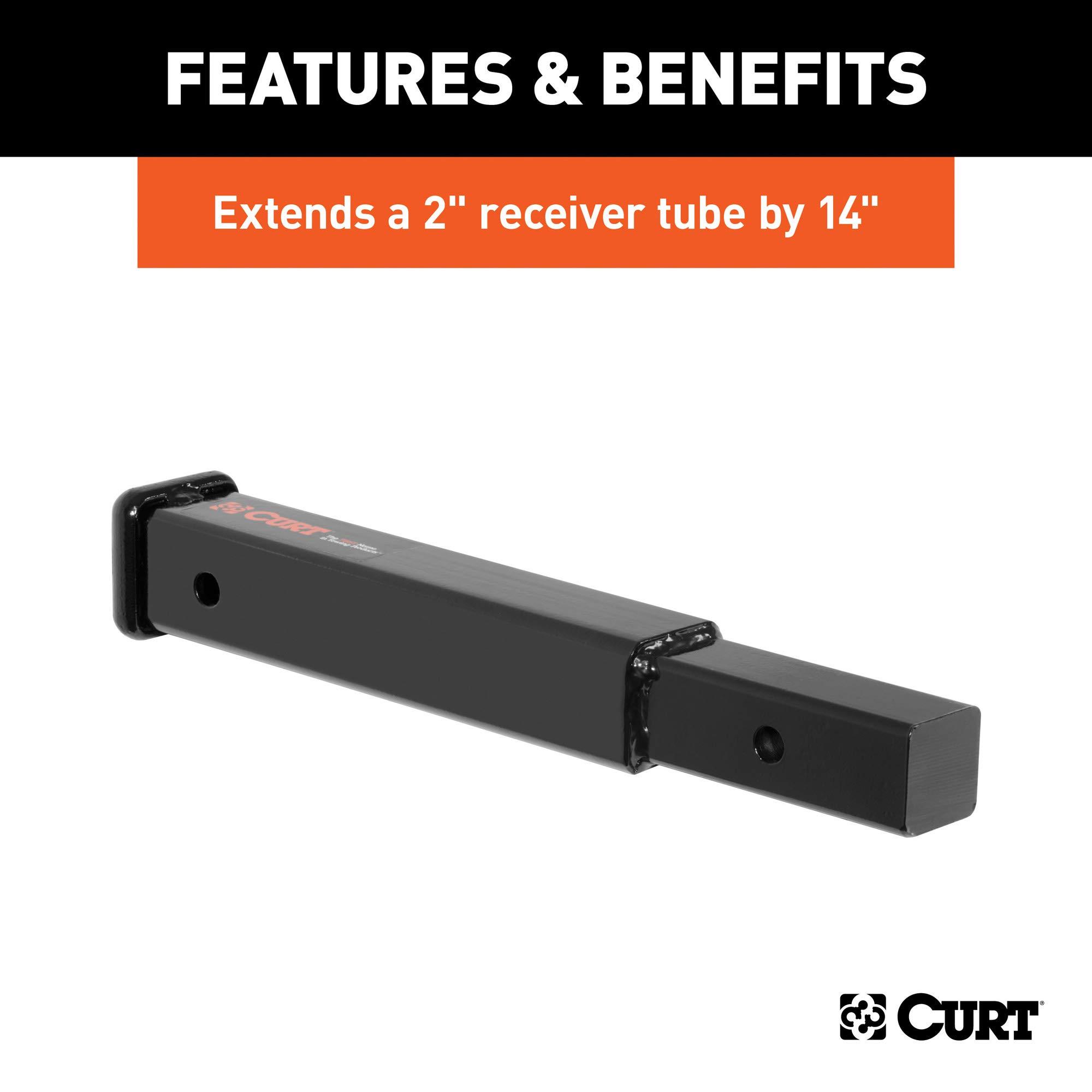 CURT 45795 14-Inch Long Trailer Hitch Extension for 2-Inch Receiver, 3,500 lbs - Image 4