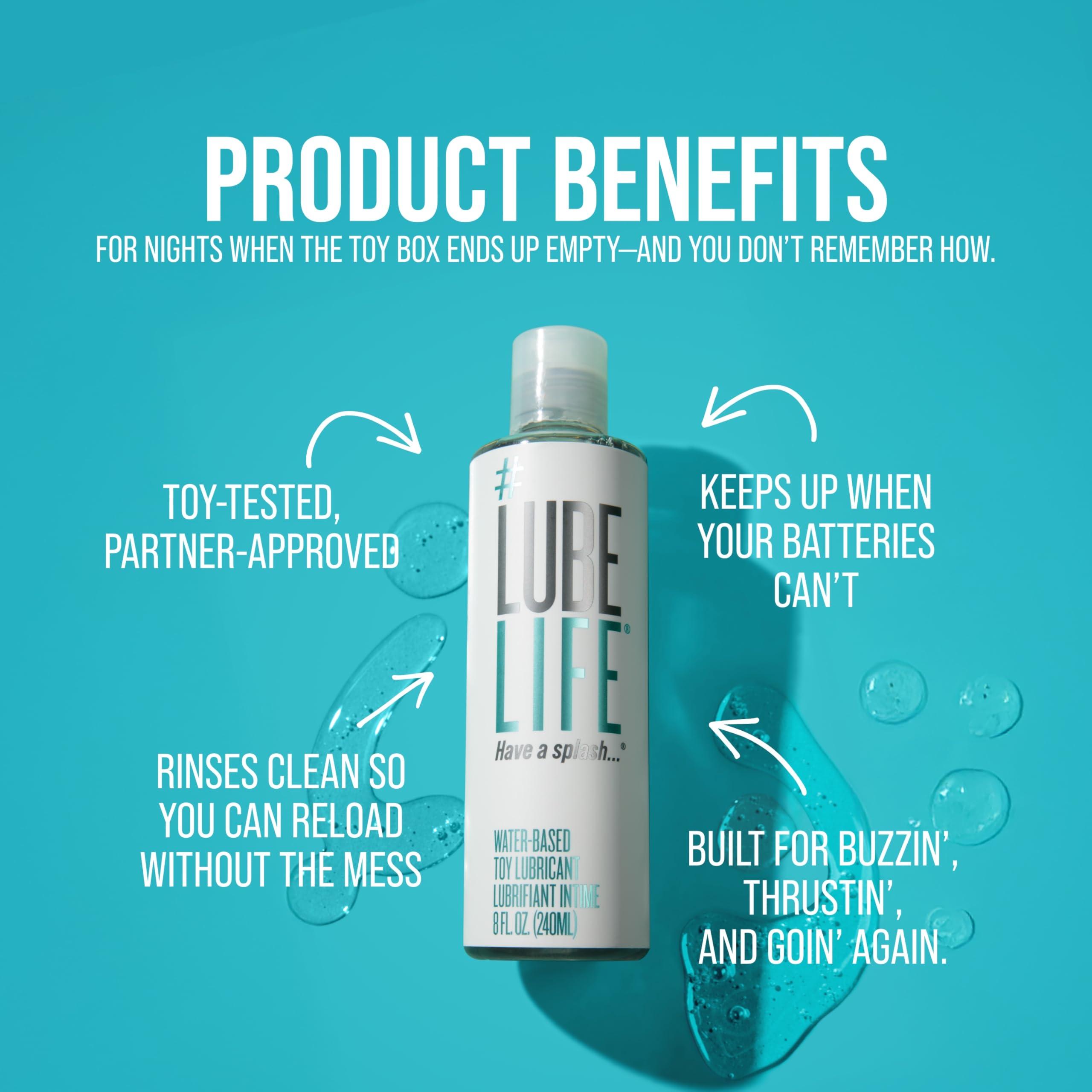 LubeLife Water Based Lube – Toy-Safe Personal Lubricant for Men, Women & Couples, Travel Size, Non-Staining, Easy Clean-Up, 8 Fl Oz - Image 5