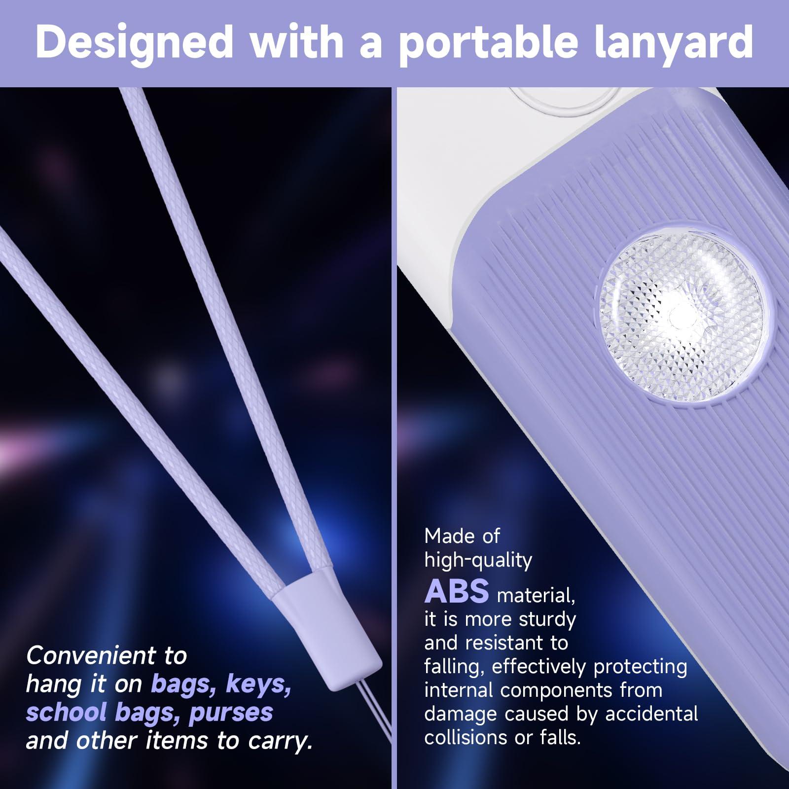 Personal Safety Alarm for Women - 140dB Self Defense Keychains Siren Whistle with Sos LED Strobe Light Personal Emergency Security Safe Devices Key Chain Alarms in 5 Pop Colors - Purple - Image 6