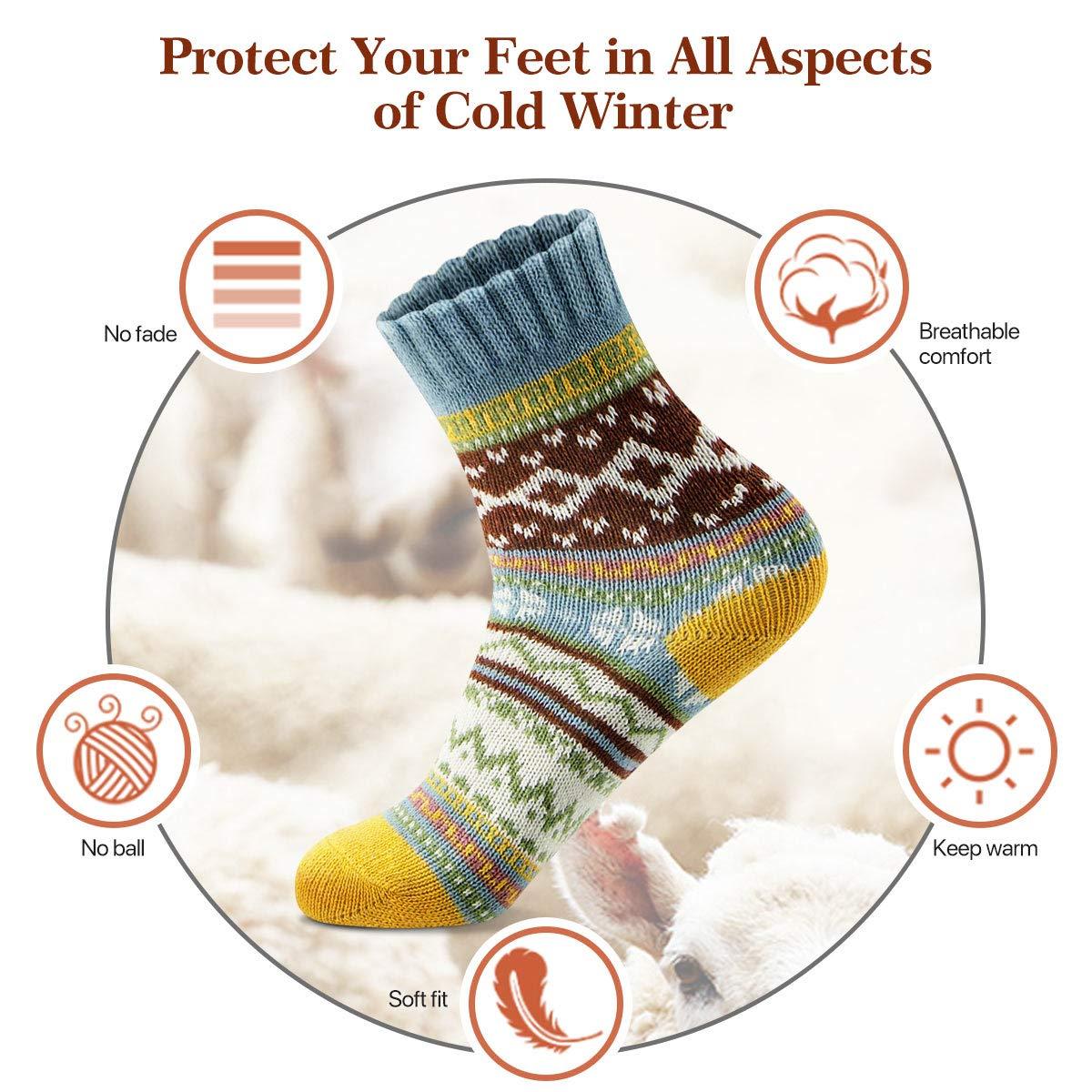 FYC Women's Winter Socks - Warm Thick Soft Wool Cozy Crew Socks - Christmas Stocking Stuffers and Gifts - Image 4