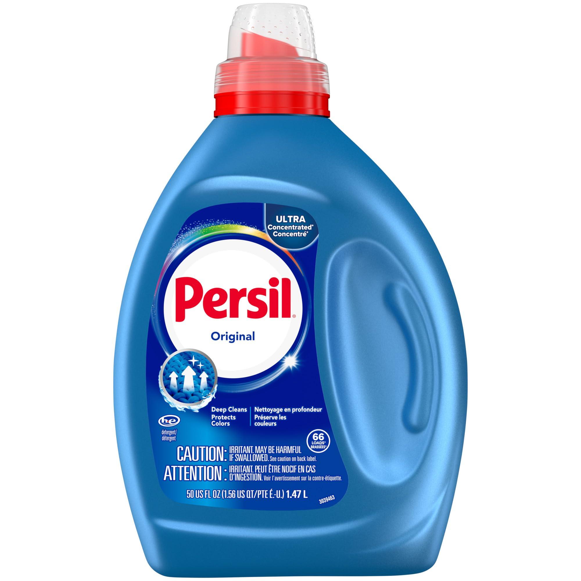 Persil Laundry Detergent Liquid, Original Scent, High Efficiency (HE), 2X Concentrated, 50 fl oz, 66 Loads