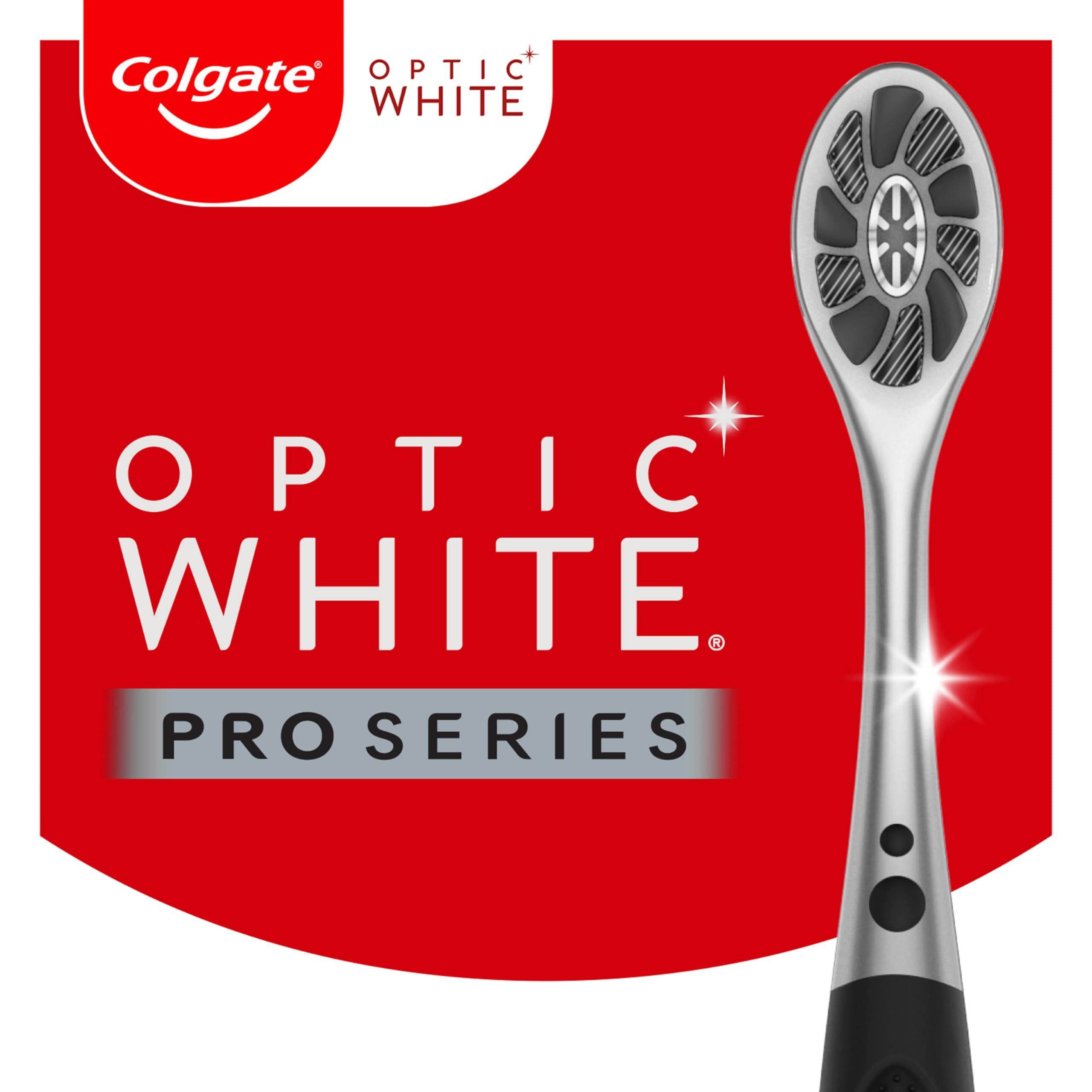 Colgate Optic White Pro Series Whitening Charcoal Toothbrush for Stain Removal, Soft Bristles, 2 Pack - Image 2