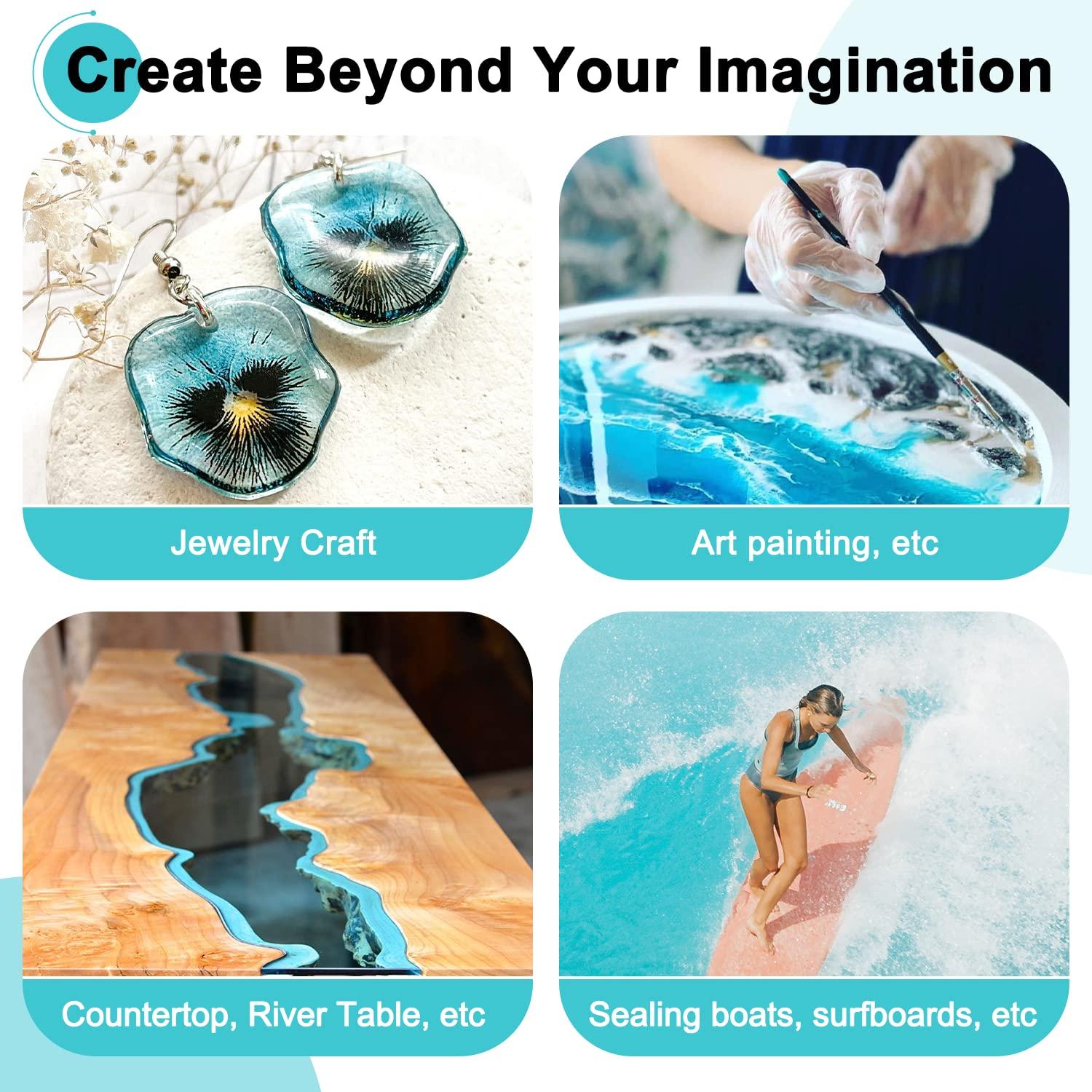JDiction Epoxy Resin Clear High Gloss Epoxy Resin, Maximum 1.5 Inch Deep Pour 1 Gallon Casting Resin for Jewelry Making, Table Top, Wood and Mold Crafts - Image 7
