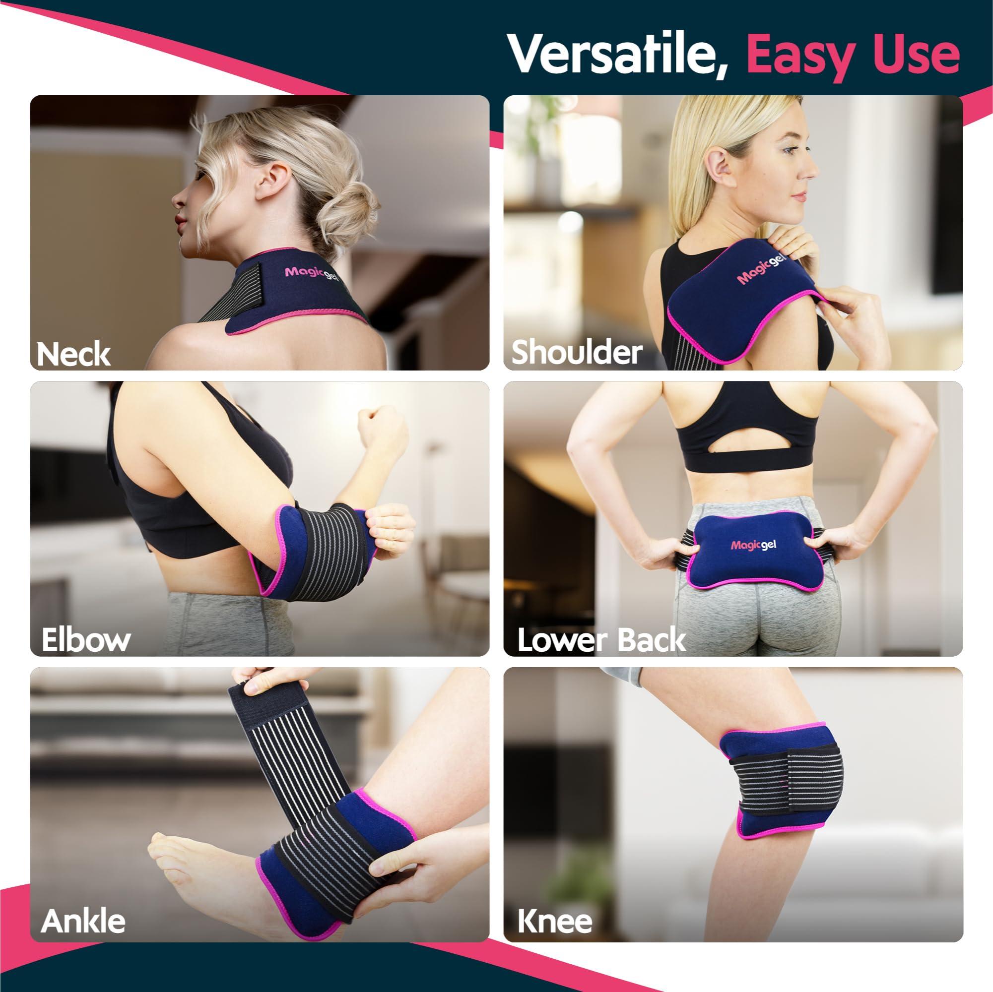Magic Gel Ice Packs for Injuries Reusable (3 Pcs 11"x5.5") - FSA HSA Eligible | Flexible Wrap Around Gel Ice Pack Knees, Back, Shoulders, Arms and Legs | Hot and Cold Compress Cold Packs for Injuries - Image 4